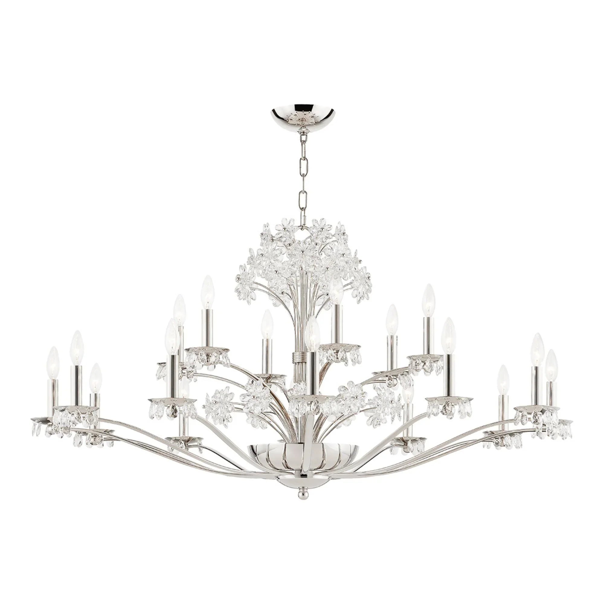 Hudson Valley Lighting - Beaumont 48" 20-Light Chandelier, Polished Nickel Finish | Bees Lighting