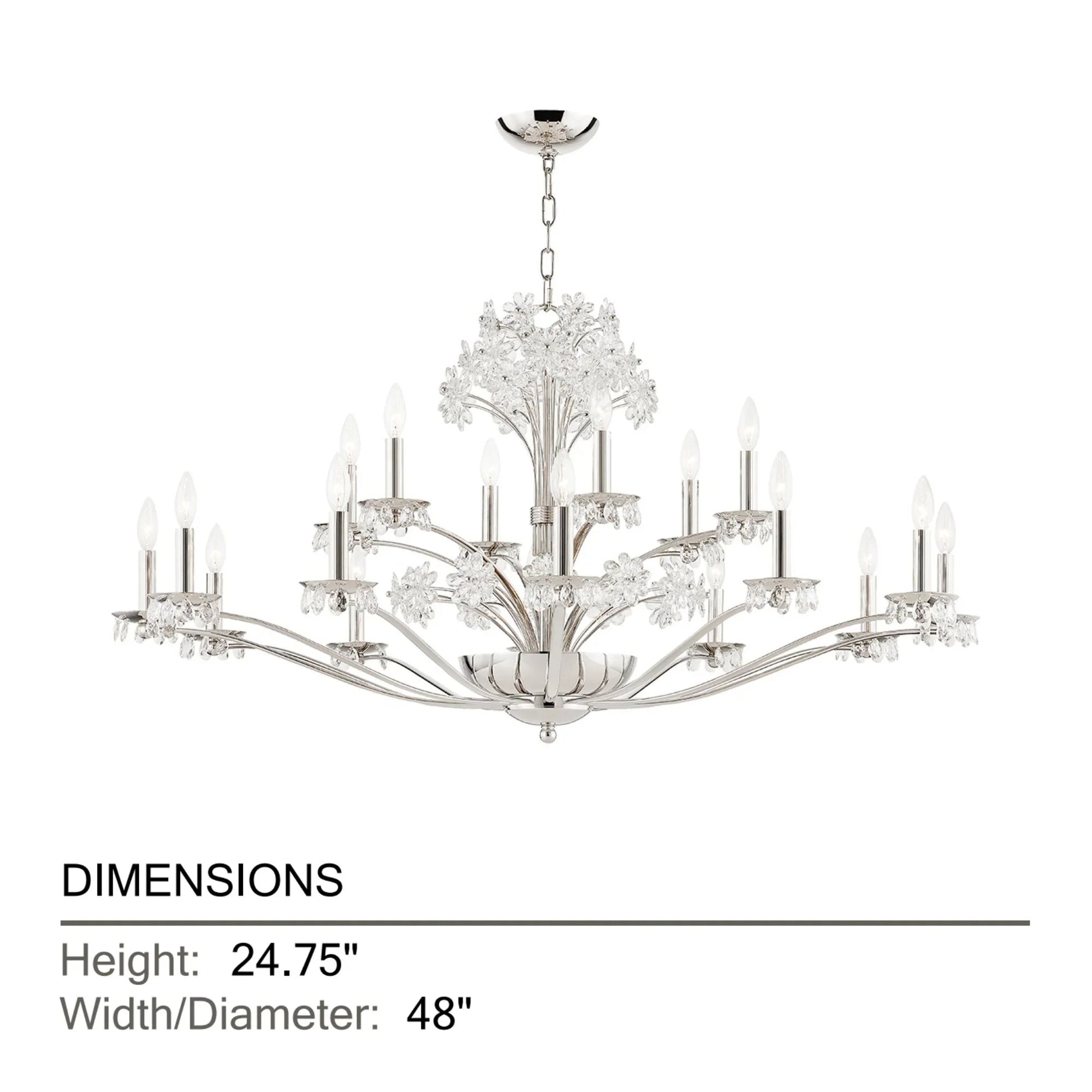 Hudson Valley Lighting - Beaumont 48" 20-Light Chandelier, Polished Nickel Finish | Bees Lighting