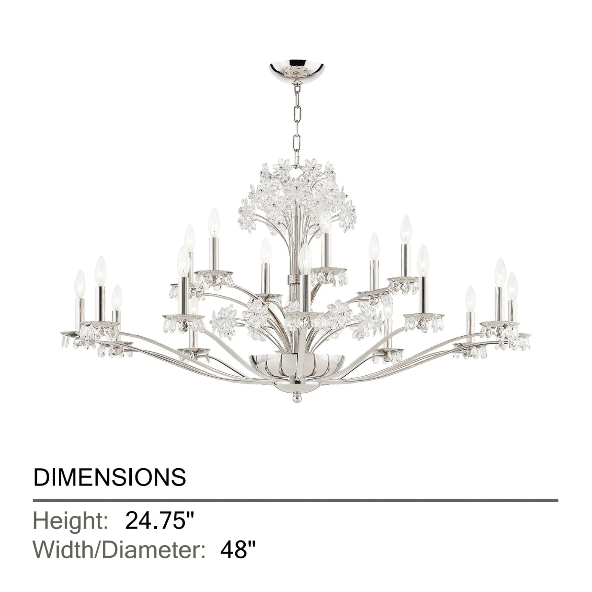 Hudson Valley Lighting - Beaumont 48" 20-Light Chandelier, Polished Nickel Finish | Bees Lighting