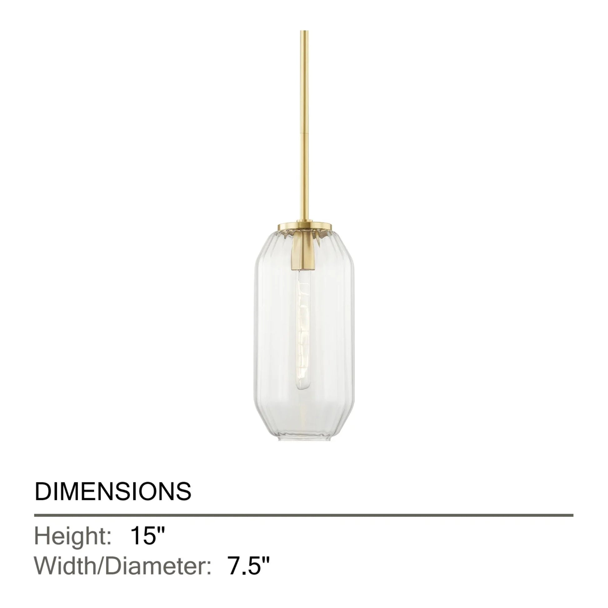 Hudson Valley Lighting - Bennett 15" Pendant, Aged Brass Finish | Bees Lighting