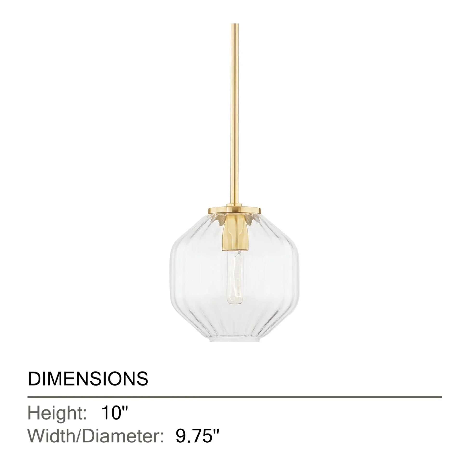 Hudson Valley Lighting - Bennett 10" Pendant, Aged Brass Finish | Bees Lighting