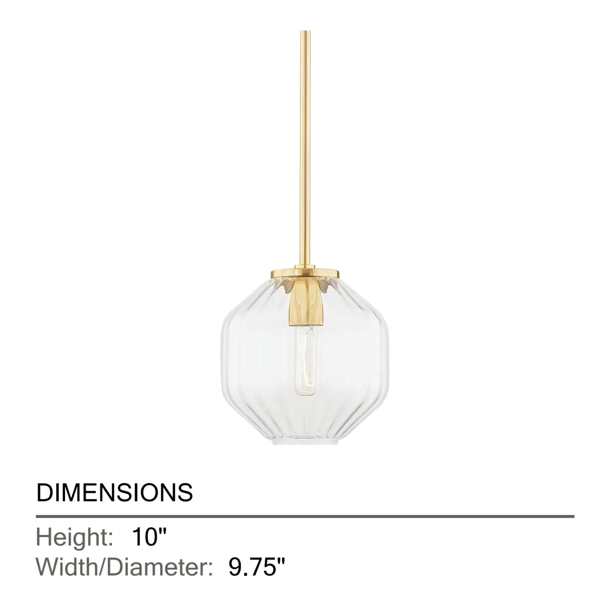 Hudson Valley Lighting - Bennett 10" Pendant, Aged Brass Finish | Bees Lighting