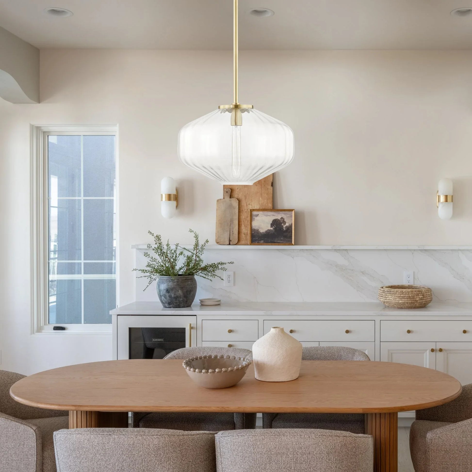 Hudson Valley Lighting - Bennett 18" Pendant, Aged Brass Finish | Bees Lighting