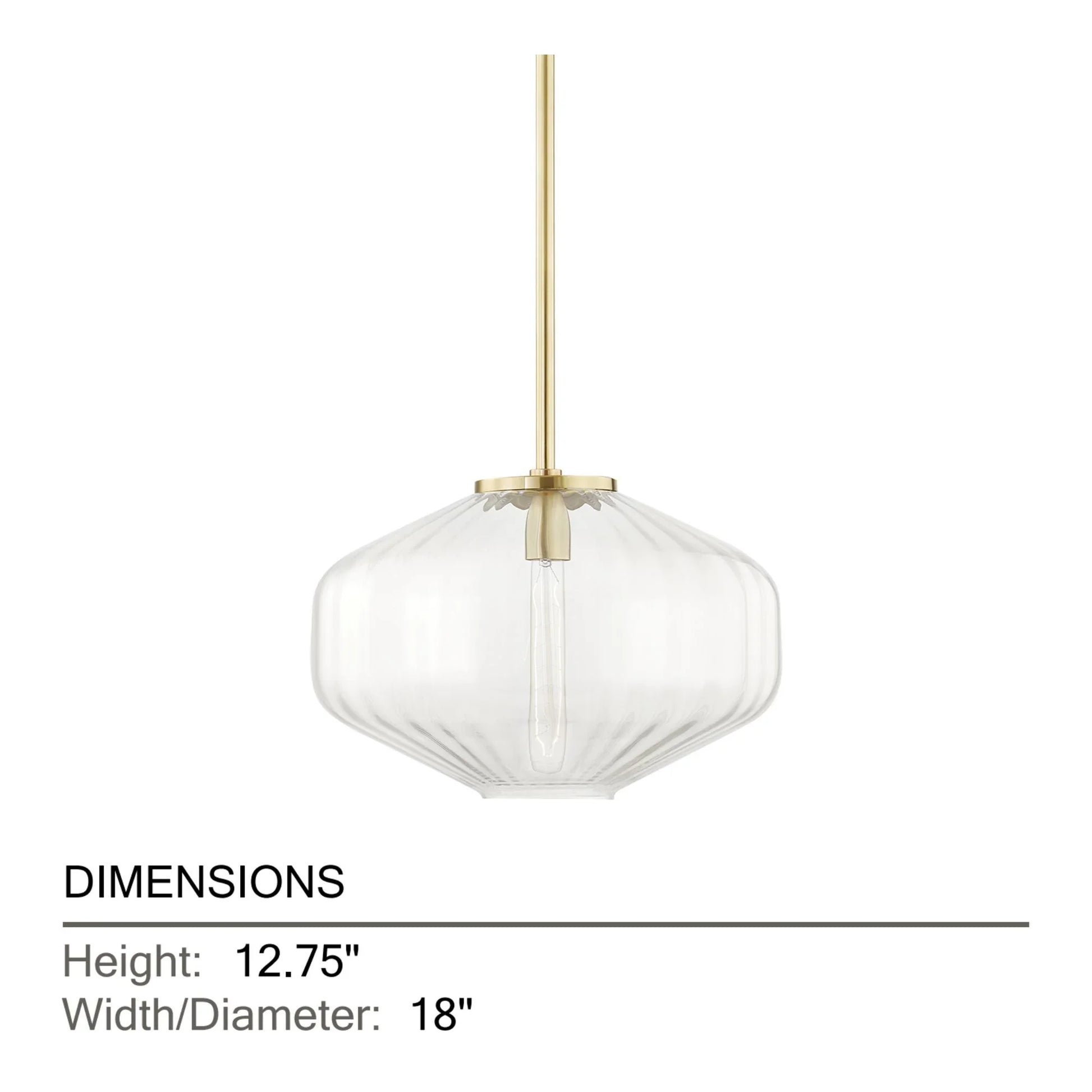 Hudson Valley Lighting - Bennett 18" Pendant, Aged Brass Finish | Bees Lighting
