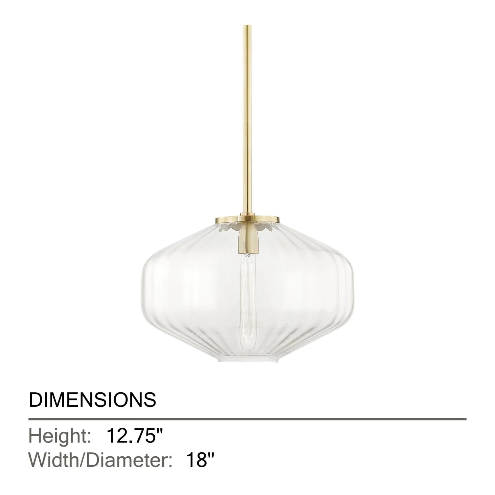 Hudson Valley Lighting - Bennett 18" Pendant, Aged Brass Finish | Bees Lighting
