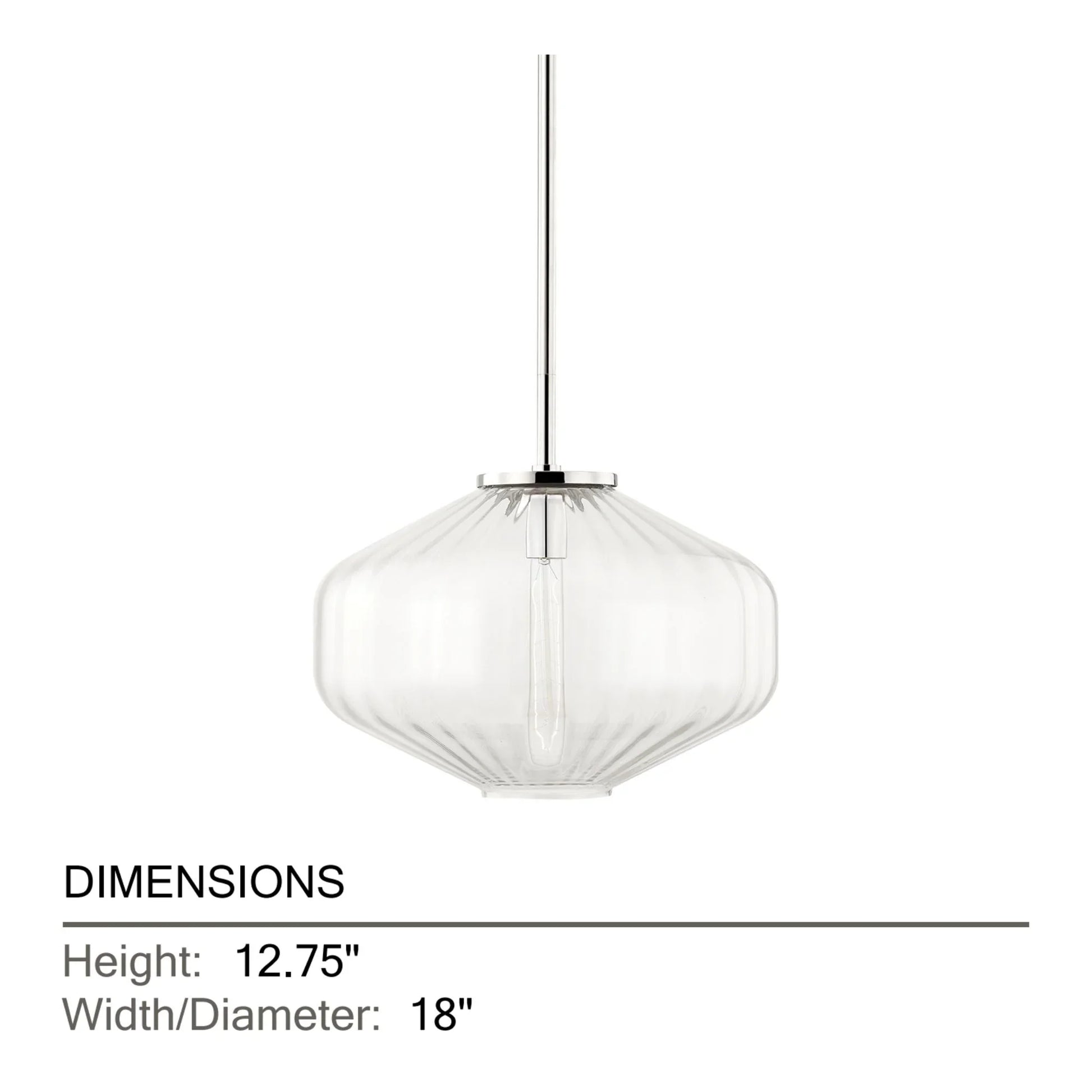 Hudson Valley Lighting - Bennett 18" Pendant, Polished Nickel Finish | Bees Lighting