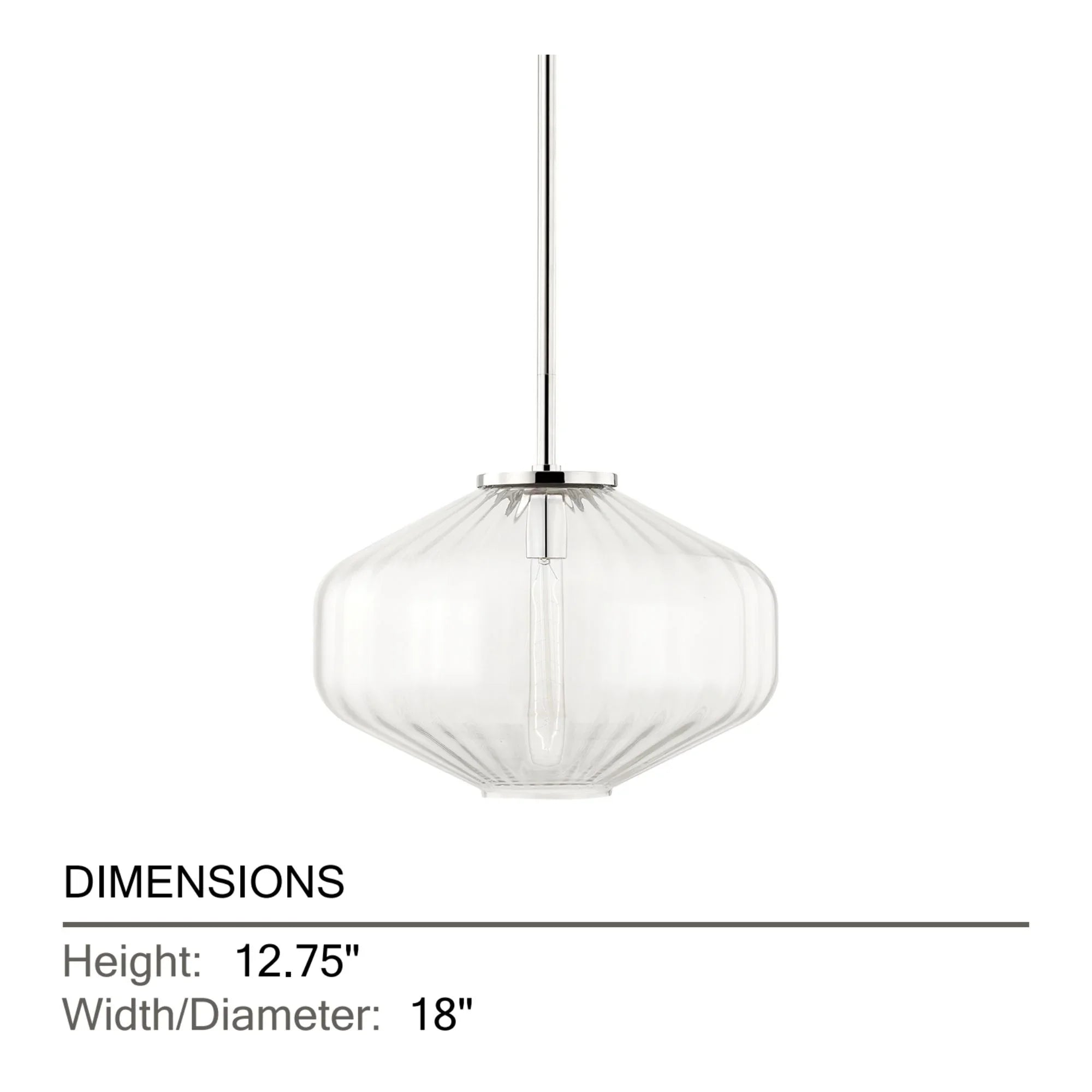 Hudson Valley Lighting - Bennett 18" Pendant, Polished Nickel Finish | Bees Lighting