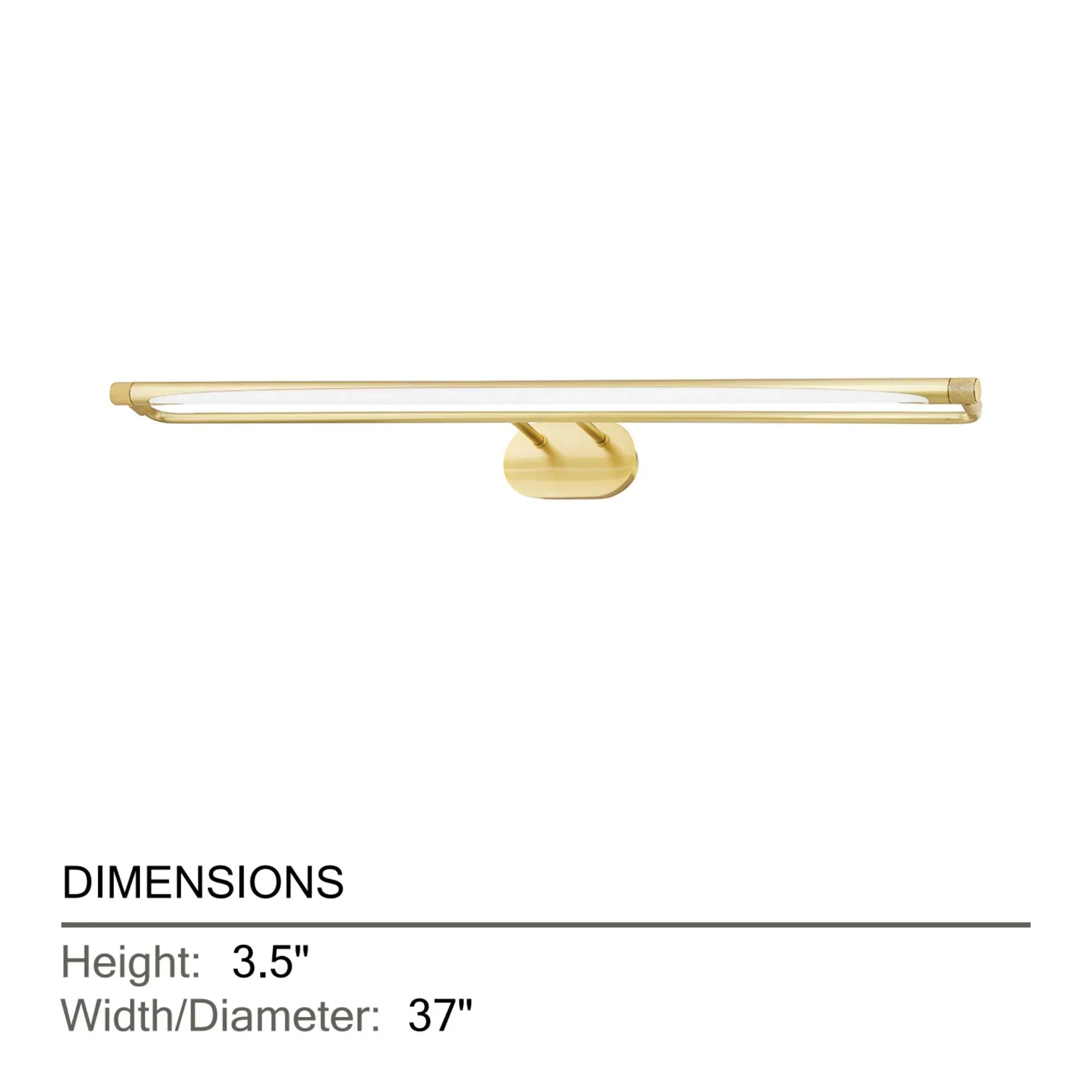 Berkshire 37" LED Picture Light, Aged Brass Finish