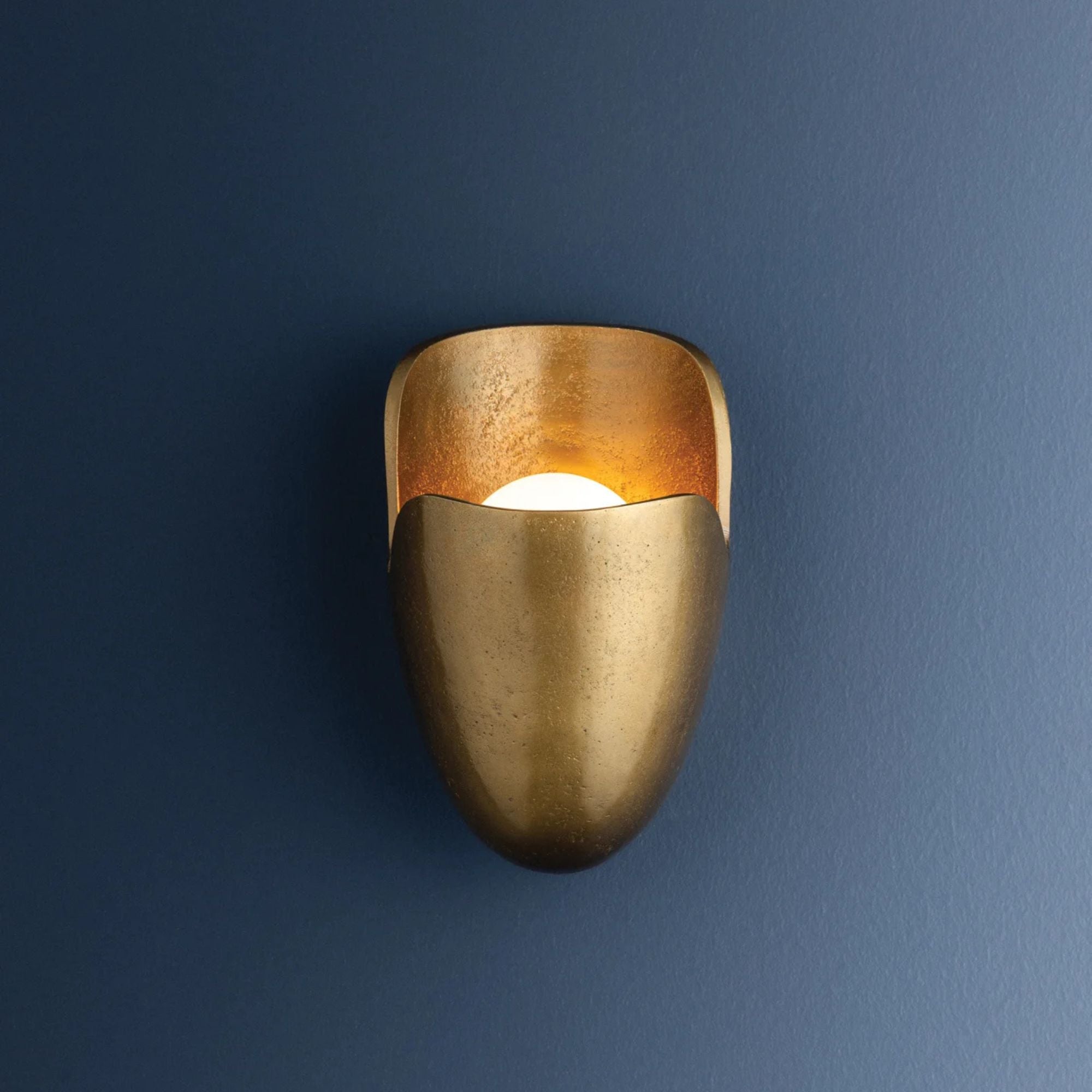 Hudson Valley Bideford 8.5 in. Wall Sconce, Aged Brass with Cast Metal Shade