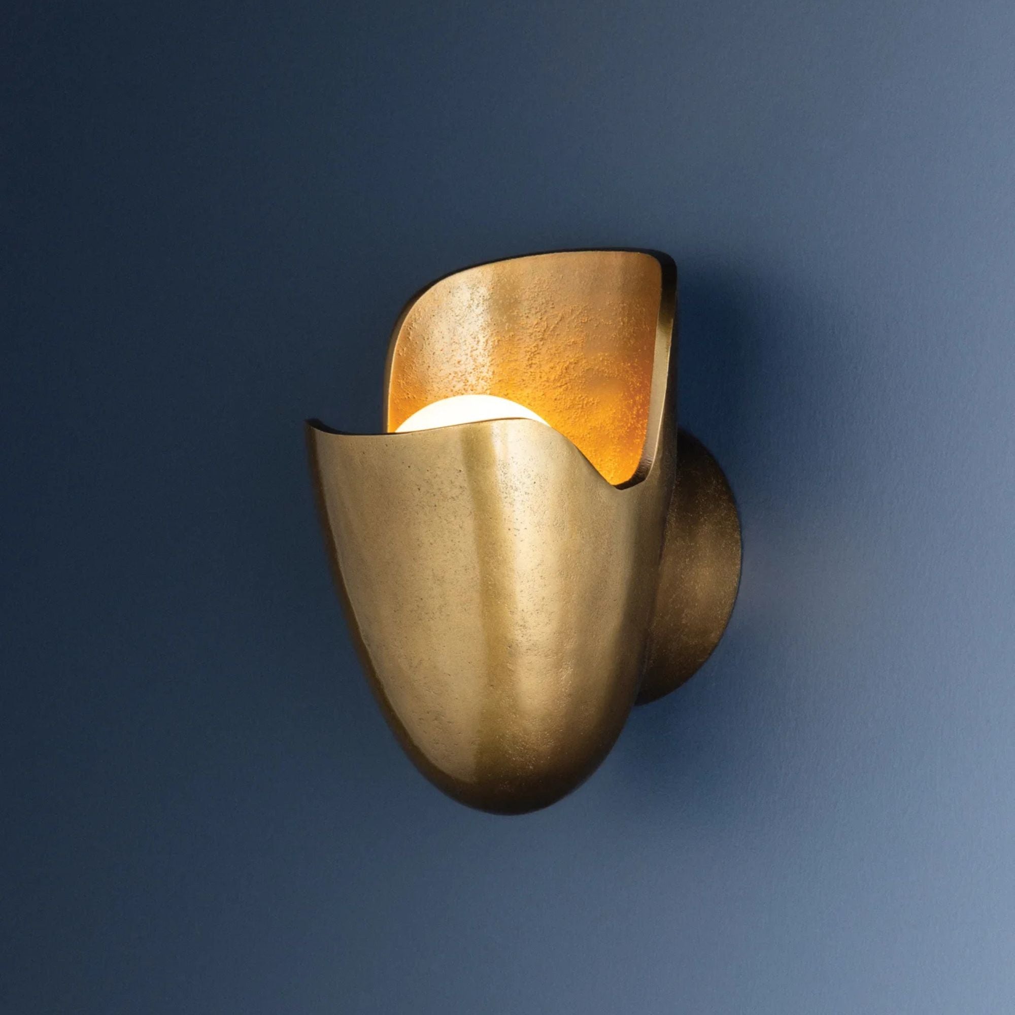 Hudson Valley Bideford 8.5 in. Wall Sconce, Aged Brass with Cast Metal Shade