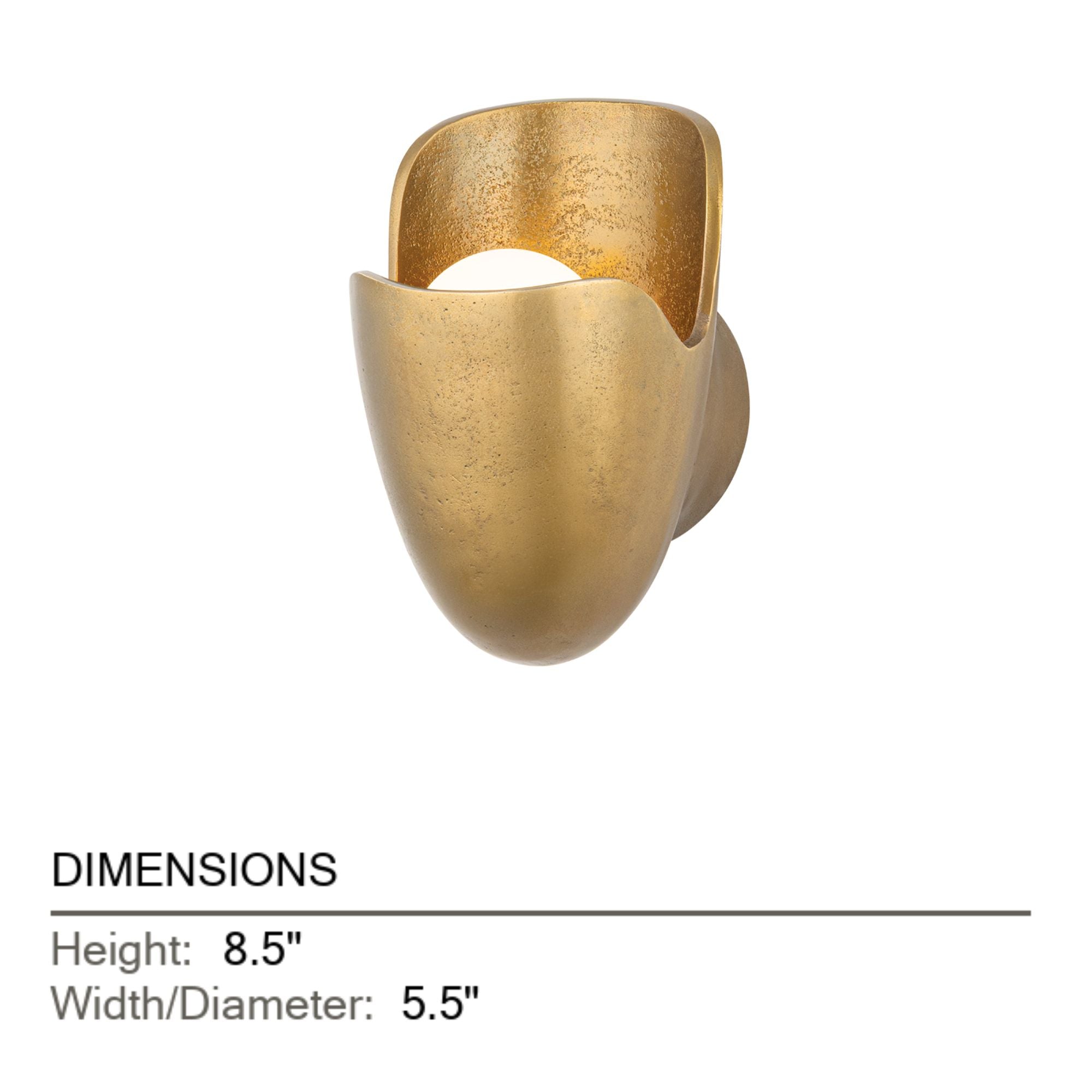 Hudson Valley Bideford 8.5 in. Wall Sconce, Aged Brass with Cast Metal Shade