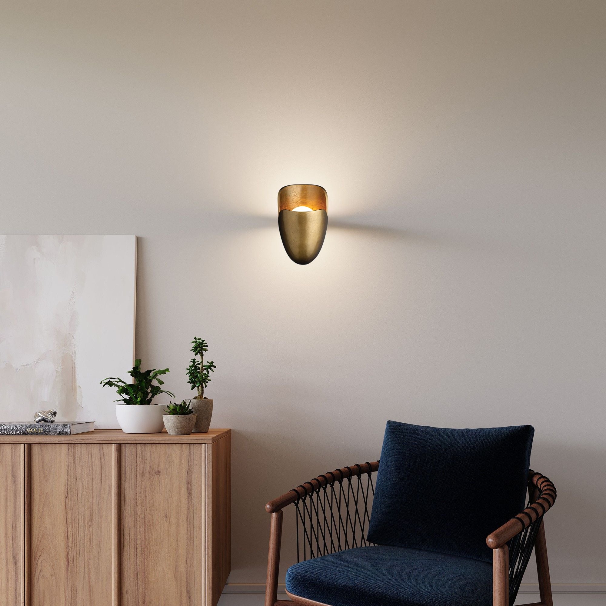 Hudson Valley Bideford 8.5 in. Wall Sconce, Aged Brass with Cast Metal Shade