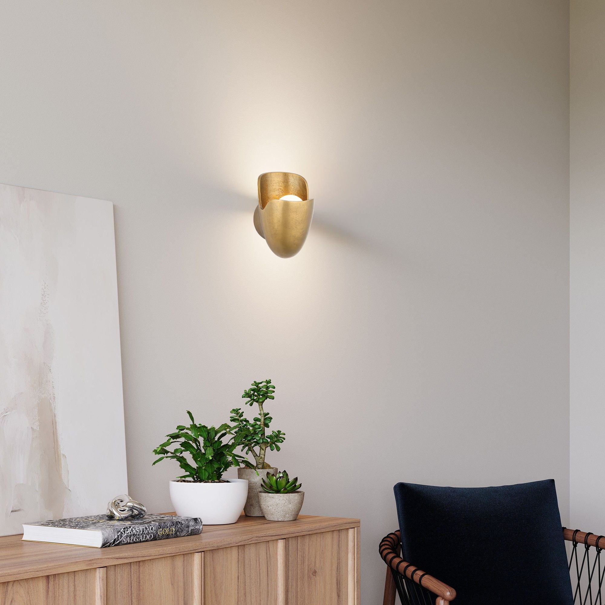 Hudson Valley Bideford 8.5 in. Wall Sconce, Aged Brass with Cast Metal Shade