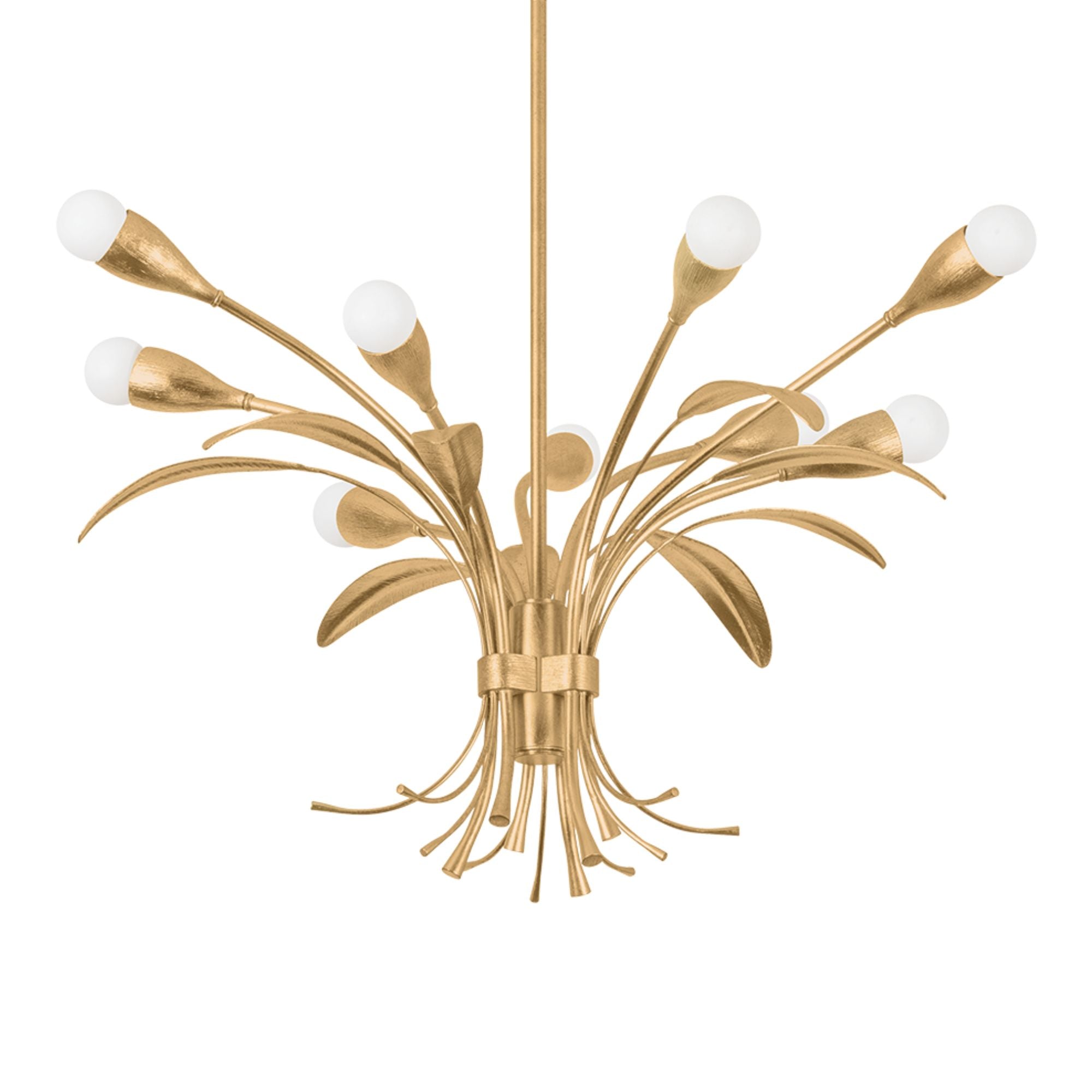 Bilston 28" 9-Light Chandelier, Vintage Gold Leaf Finish