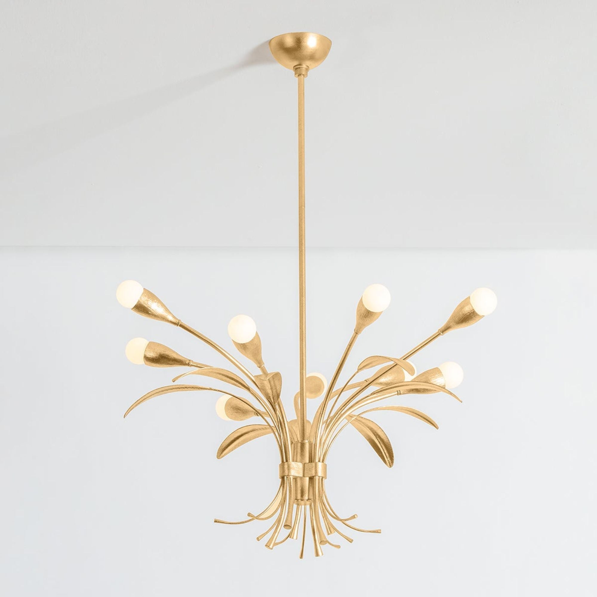 Bilston 28" 9-Light Chandelier, Vintage Gold Leaf Finish