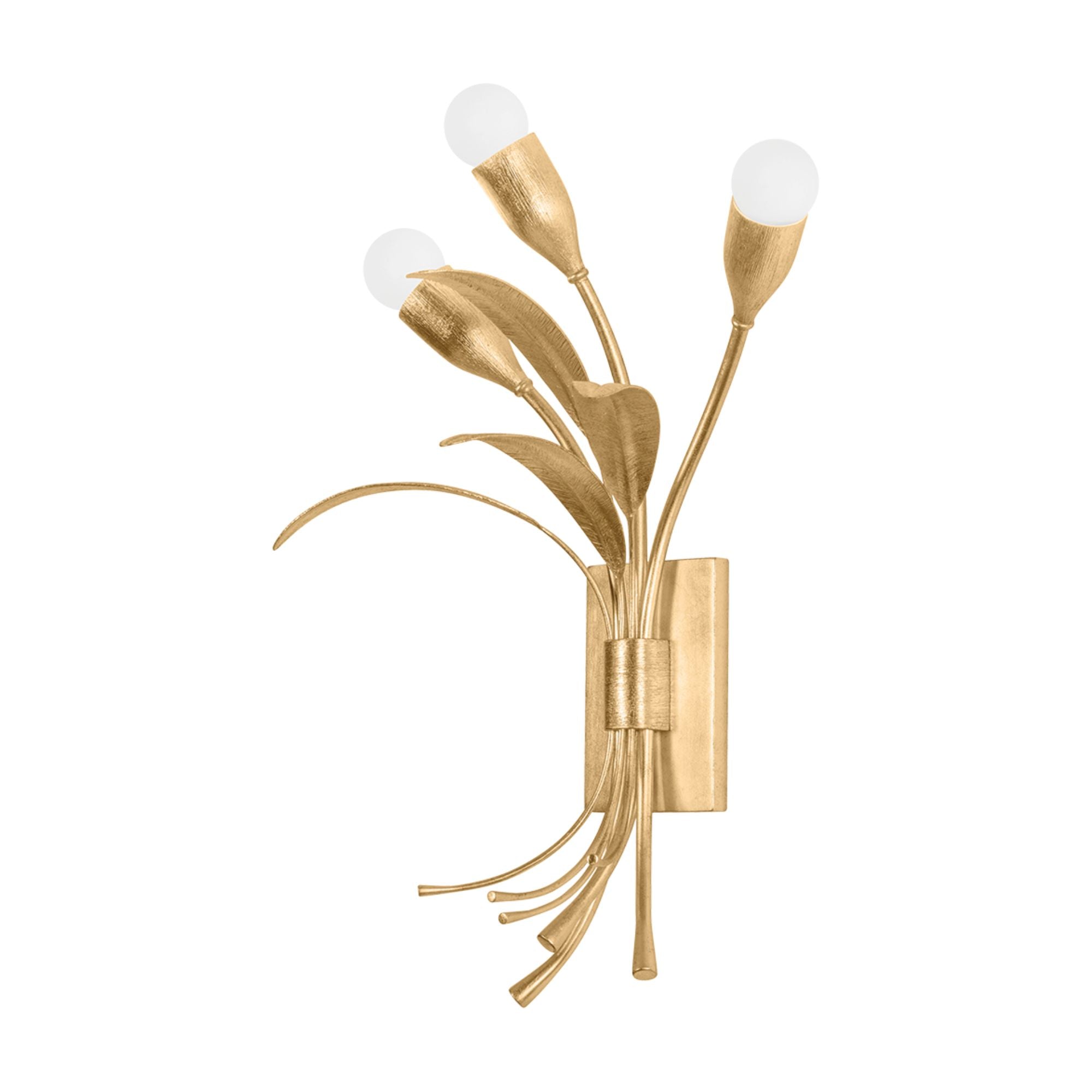 Bilston 22" 3-Light Wall Sconce, Vintage Gold Leaf Finish