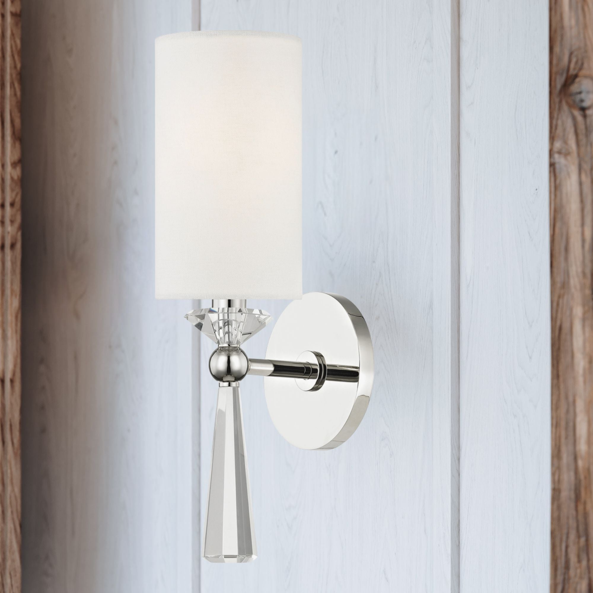 Birch 15" Wall Sconce, Polished Nickel Finish