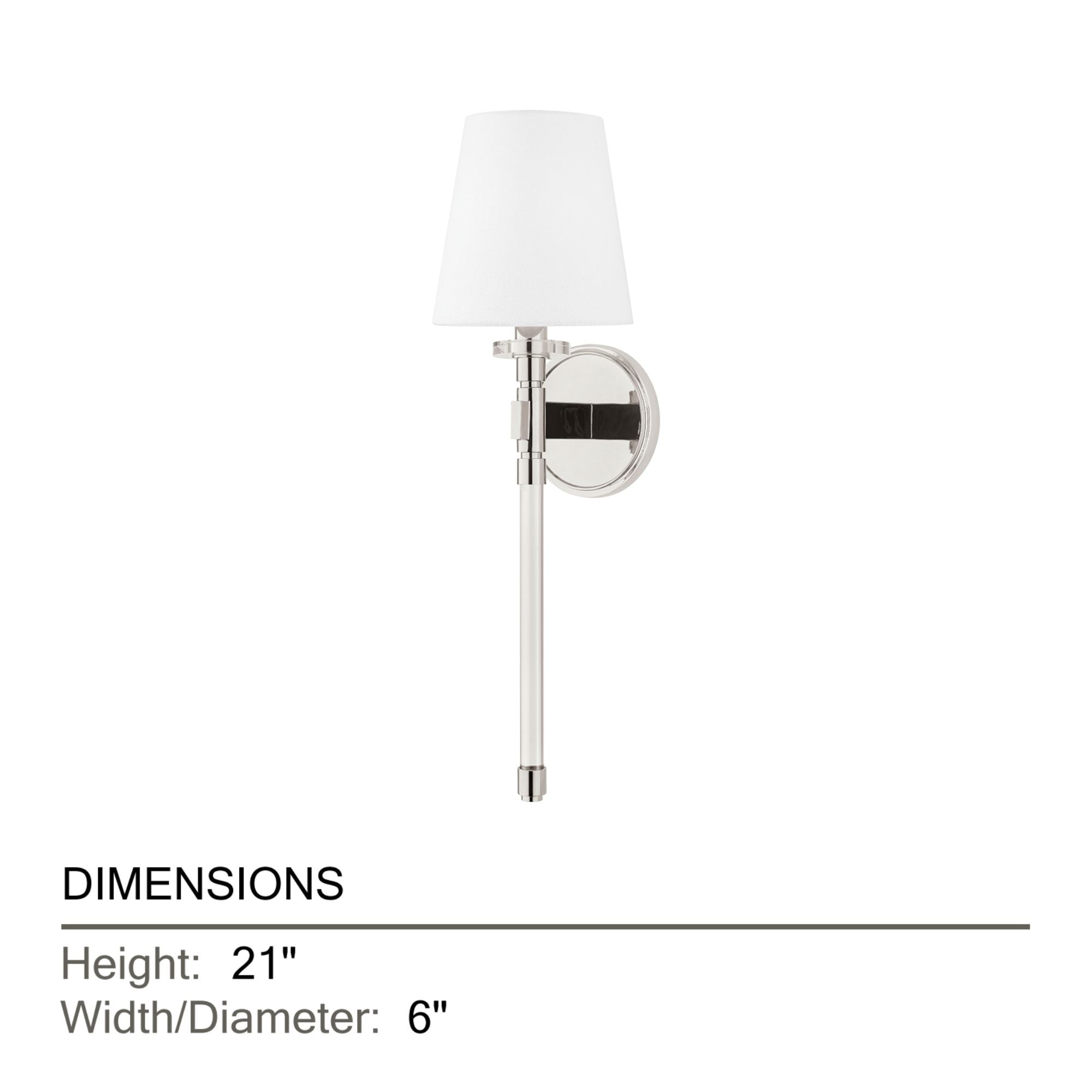 Blixen 21" Wall Sconce, Polished Nickel Finish