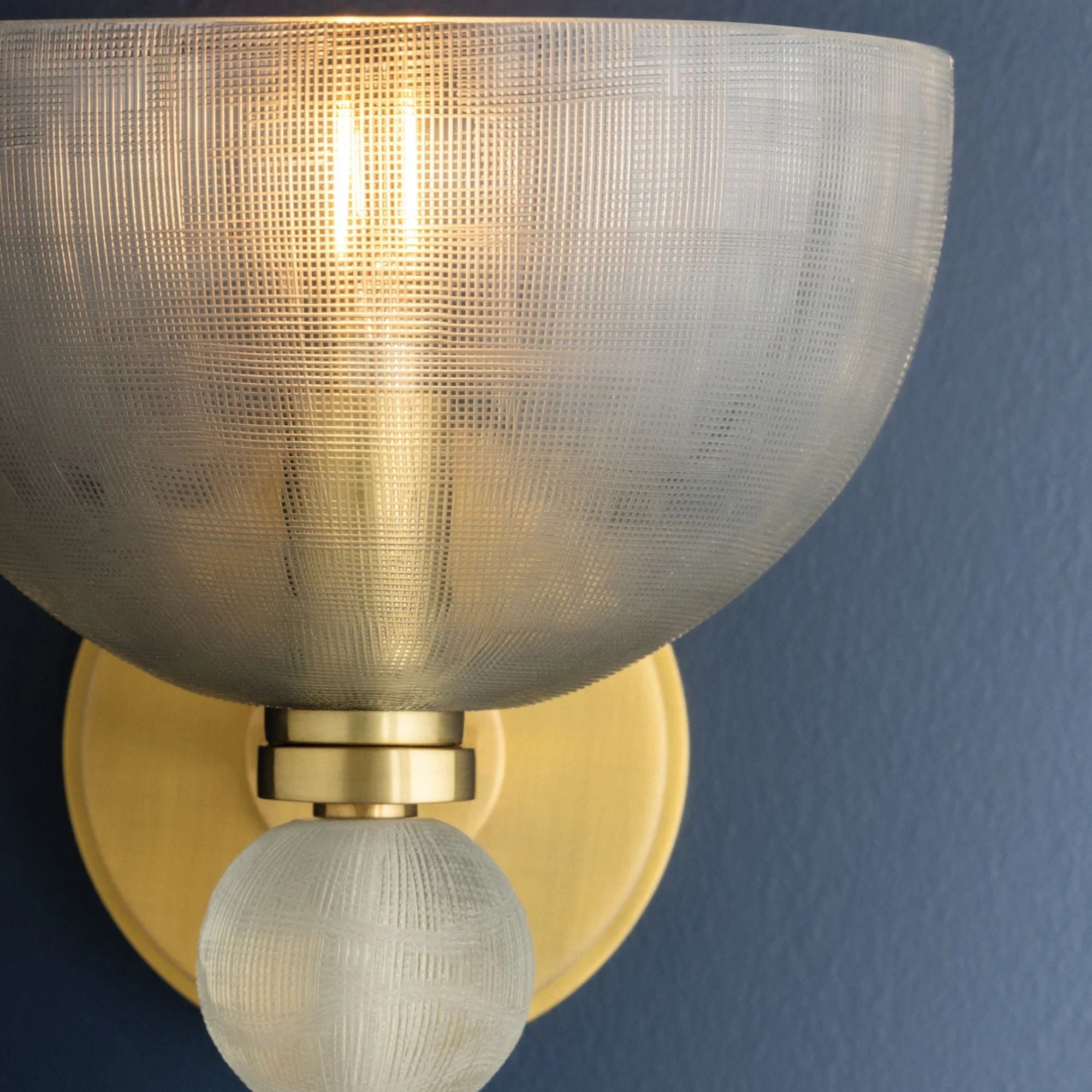 Hudson Valley Bloomvale 12.25 in. Wall Sconce, Aged Brass with Clear Cut Glass Dome Shade