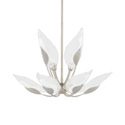 Blossom 29" 10-Light Chandelier, Silver Leaf Finish