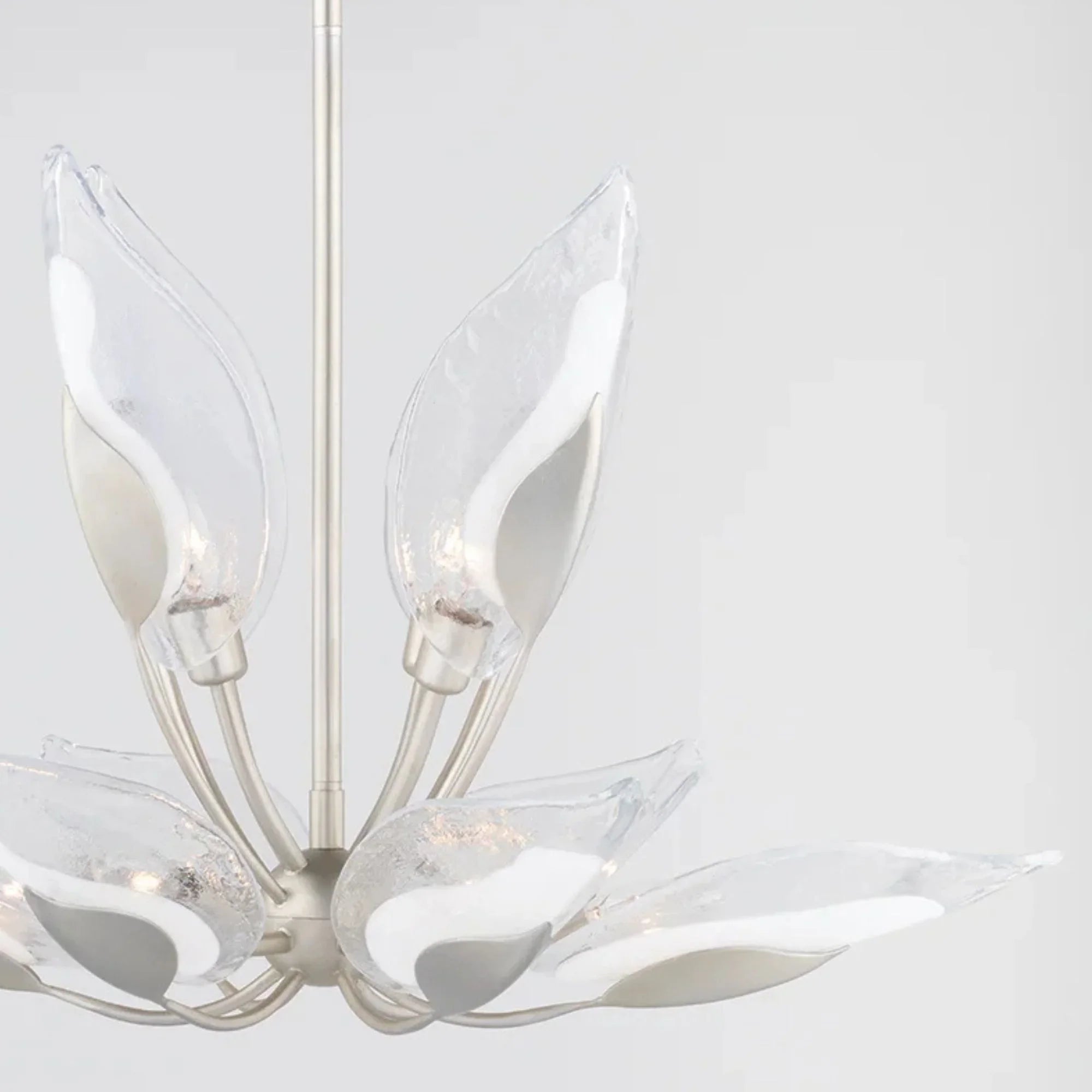 Blossom 29" 10-Light Chandelier, Silver Leaf Finish