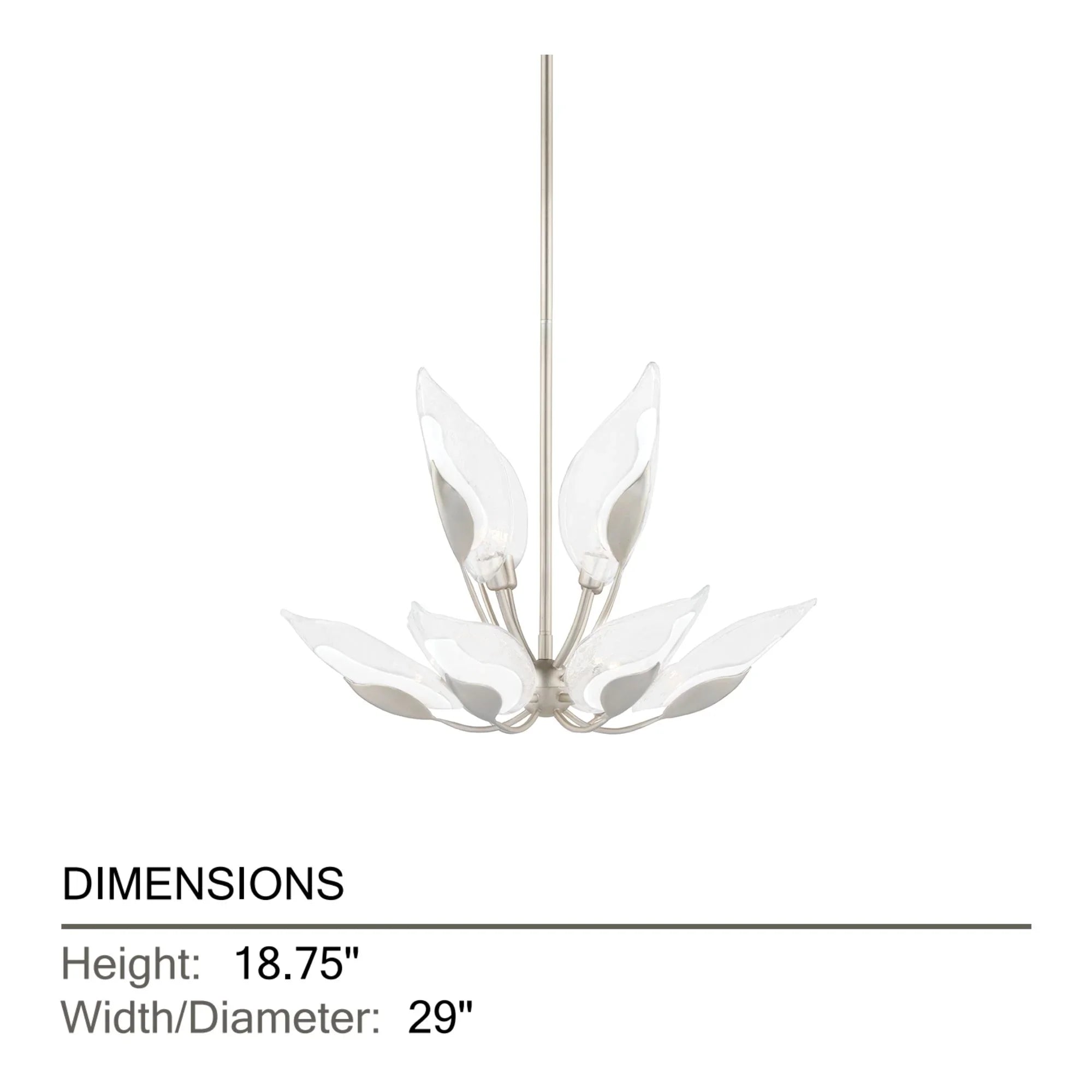 Blossom 29" 10-Light Chandelier, Silver Leaf Finish