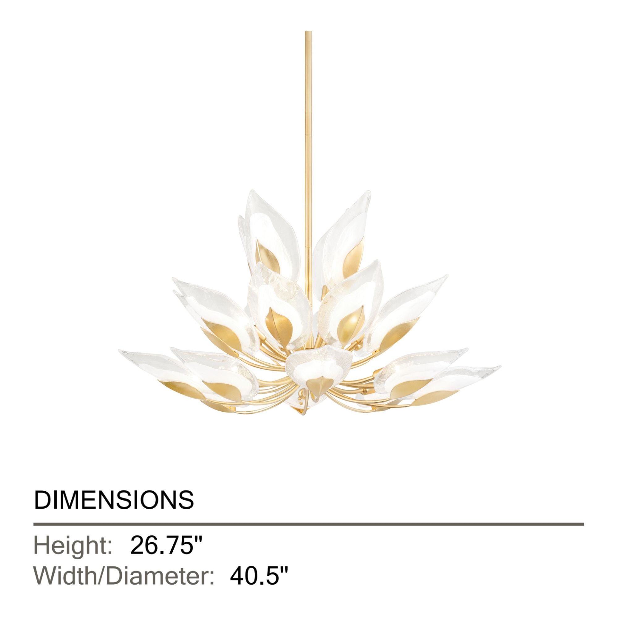 Blossom 41" 20-Light Chandelier, Gold Leaf Finish