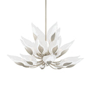 Blossom 41" 20-Light Chandelier, Silver Leaf Finish