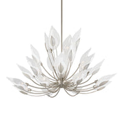 Blossom 55" 24-Light Chandelier, Silver Leaf Finish