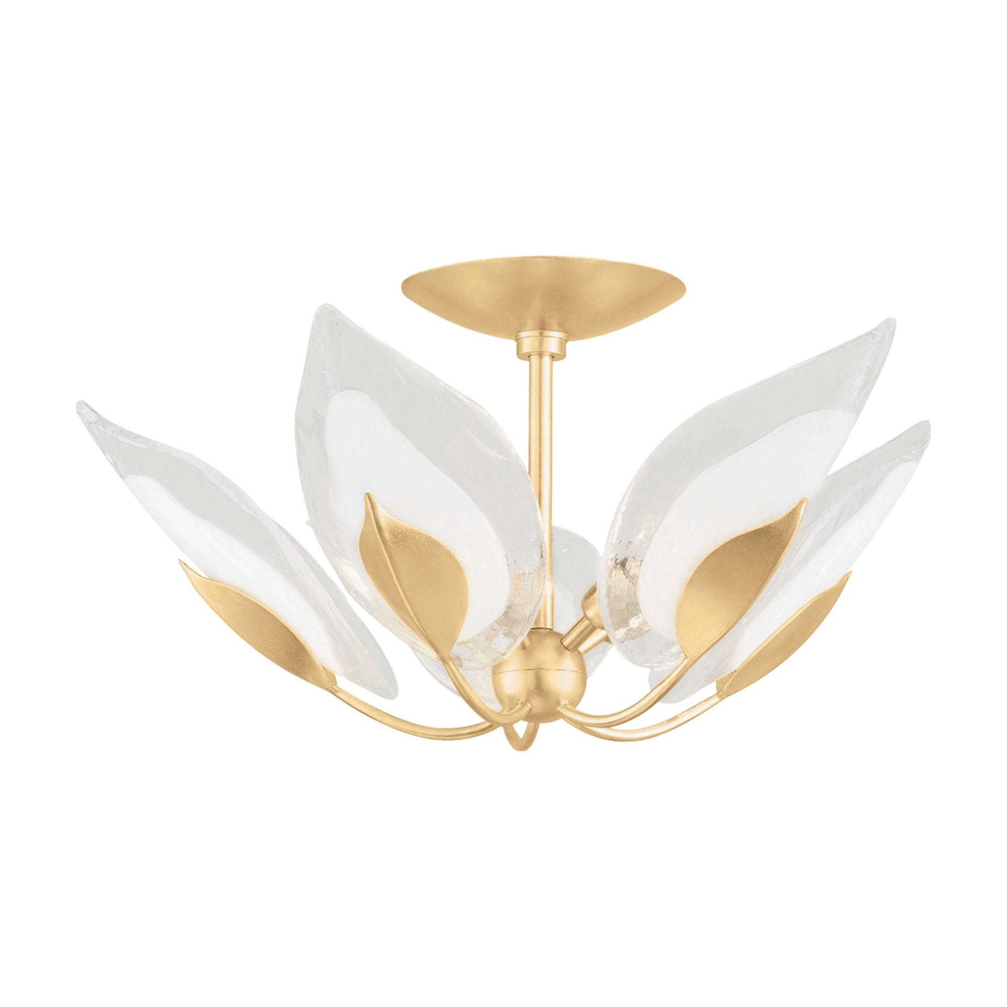 Blossom 24" 5-Light Semi Flush Mount, Gold Leaf Finish