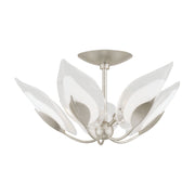 Blossom 24" 5-Light Semi Flush Mount, Silver Leaf Finish