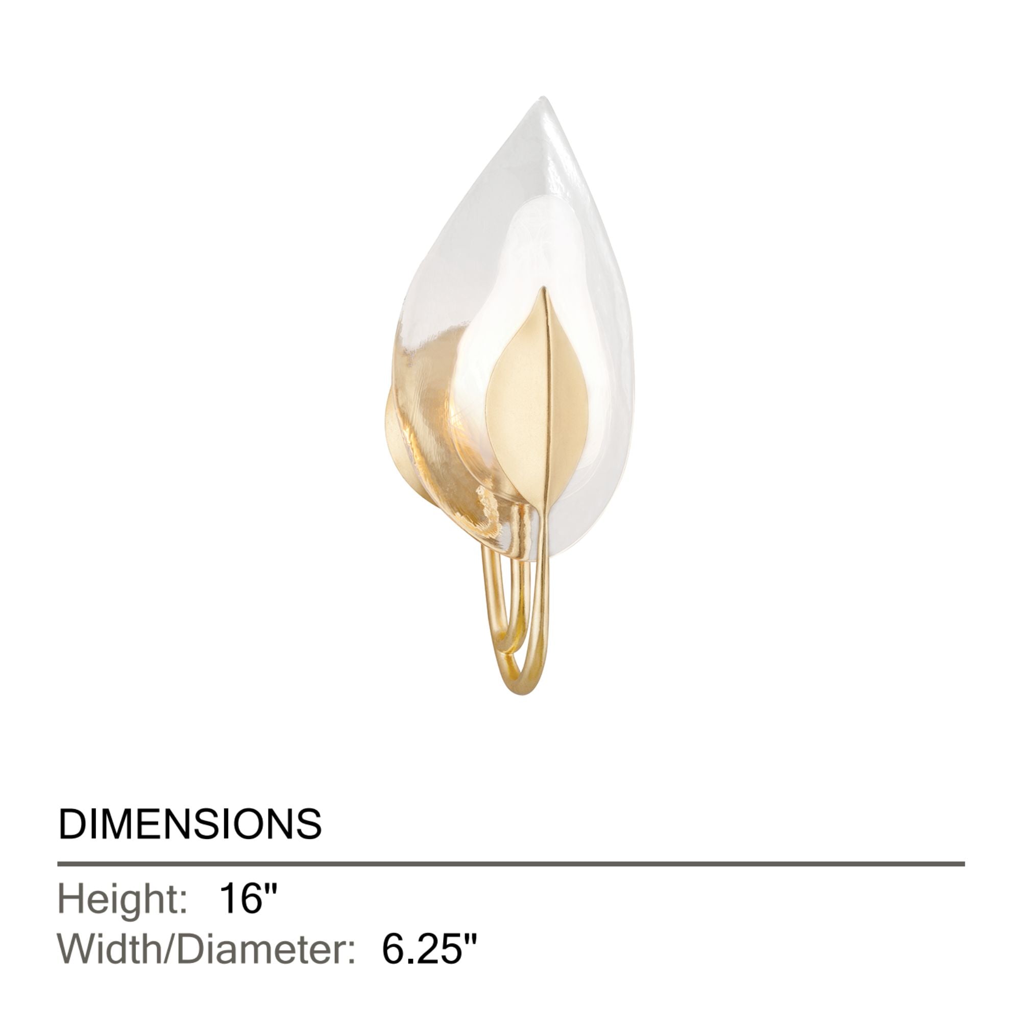 Blossom 16" Wall Sconce, Gold Leaf Finish