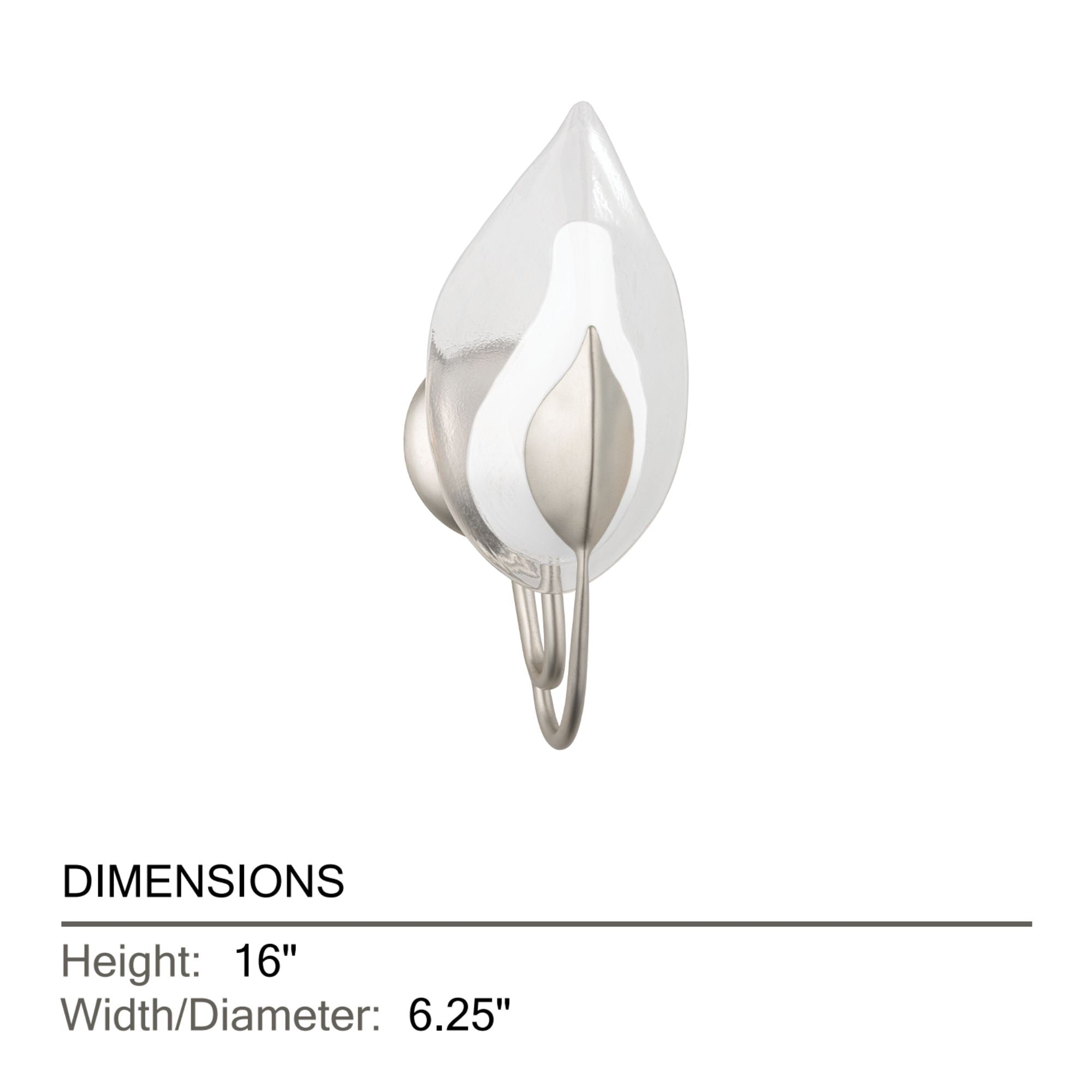 Blossom 16" Wall Sconce, Silver Leaf Finish