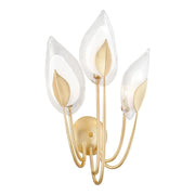 Blossom 27" 3-Light Wall Sconce, Gold Leaf Finish