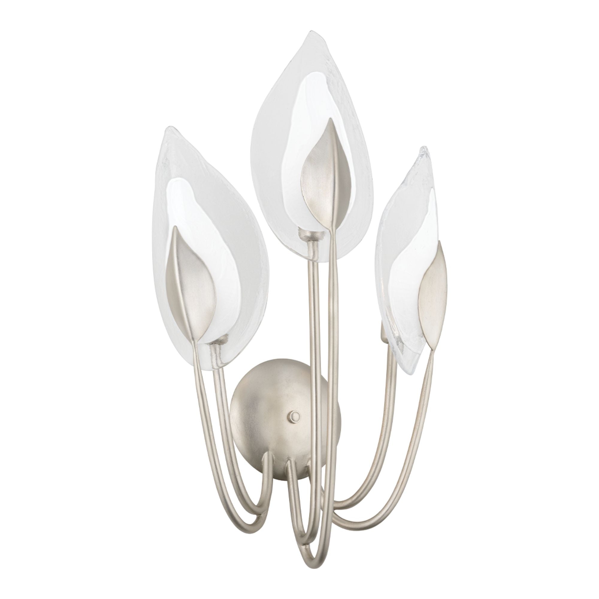Blossom 27" 3-Light Wall Sconce, Silver Leaf Finish