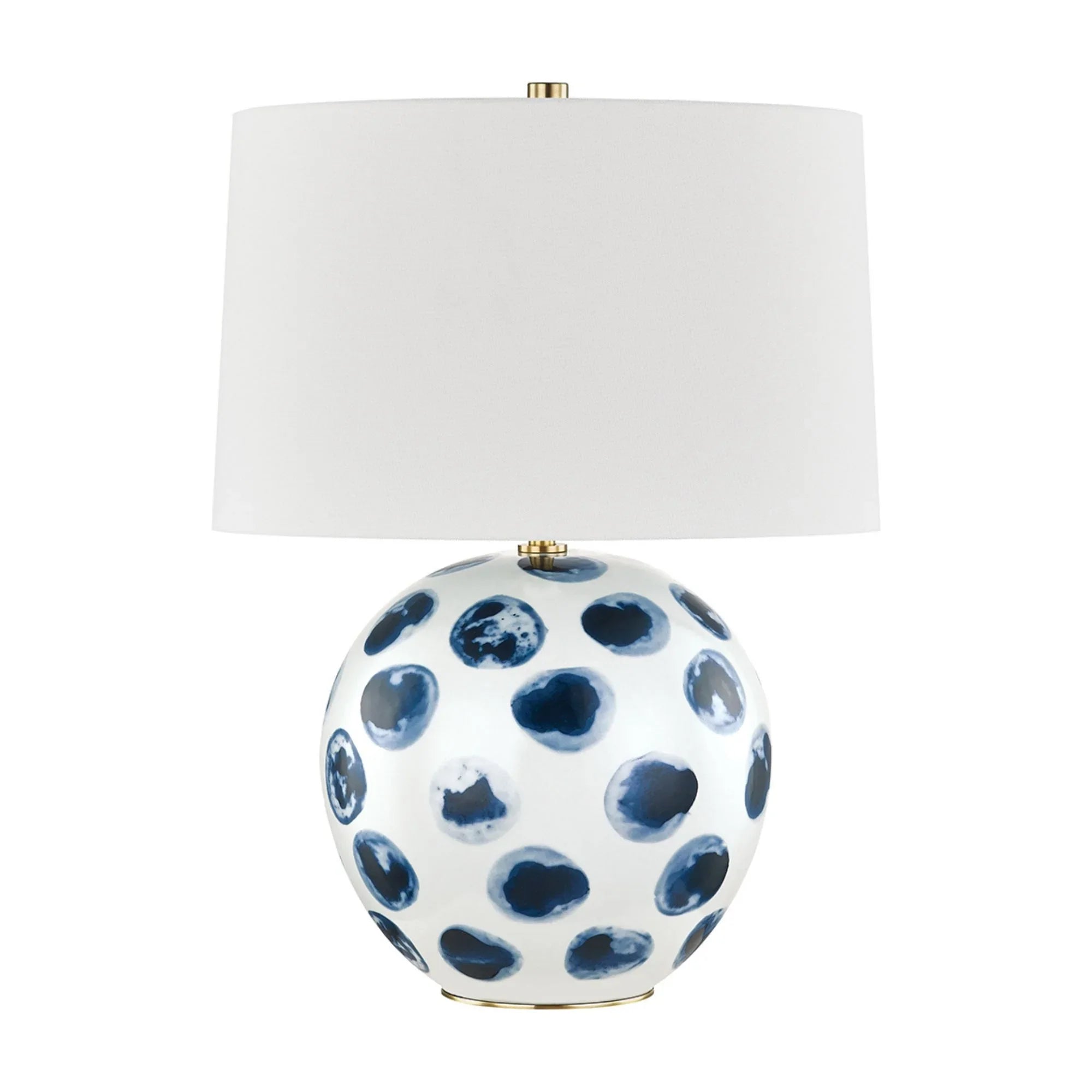 Blue Point 22" Table Lamp, White Bisque/Blue Dots Finish