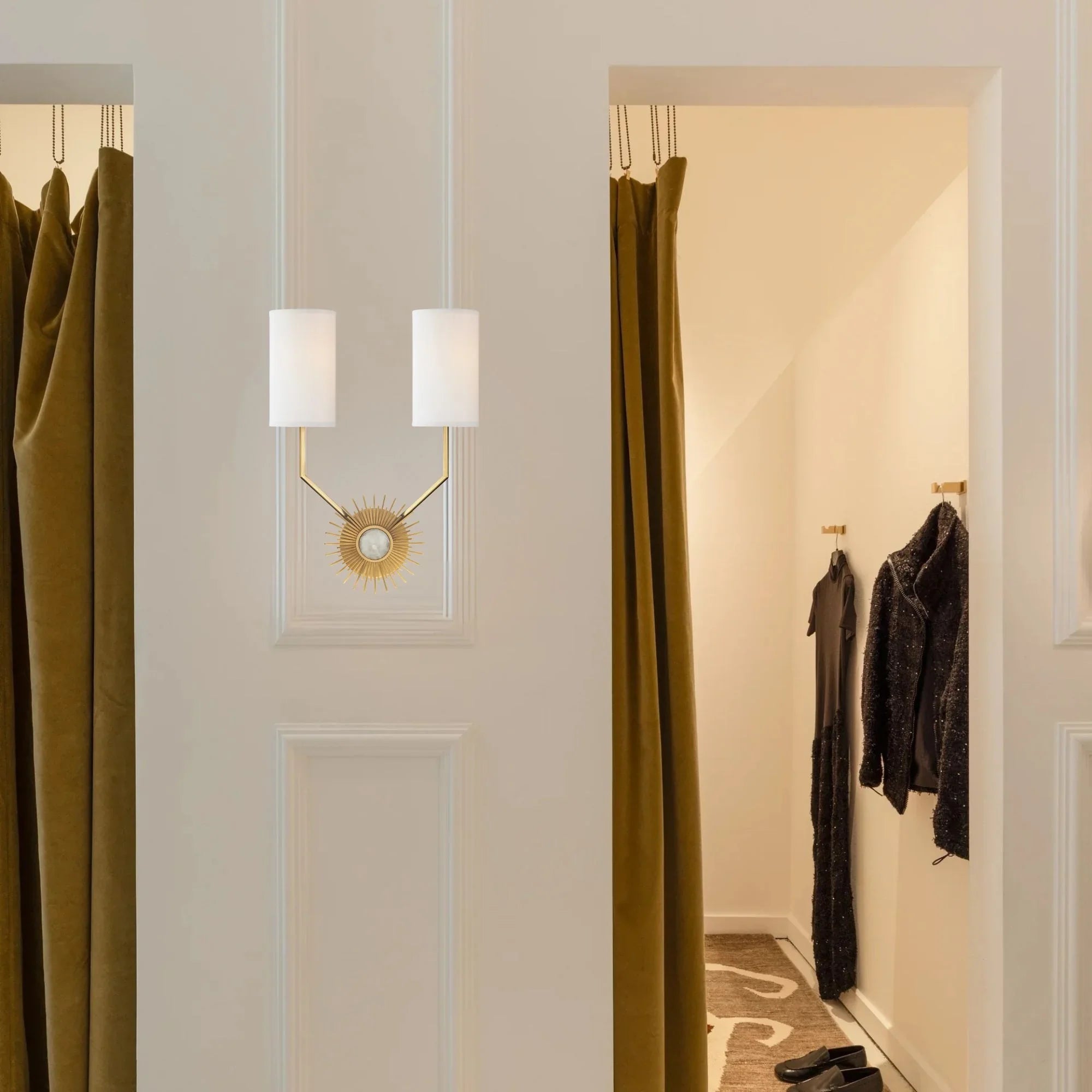 Borland 18" 2-Light Wall Sconce, Aged Brass Finish