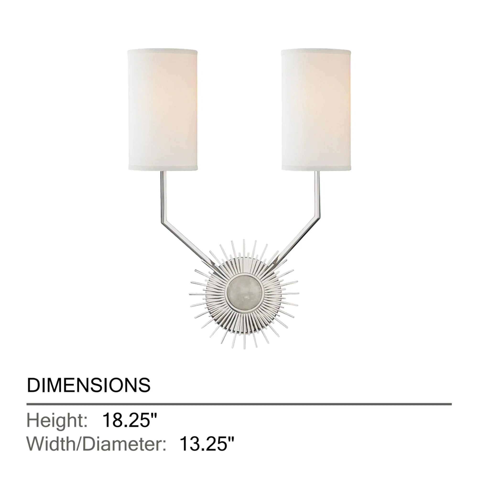 Borland 18" 2-Light Wall Sconce, Polished Nickel Finish