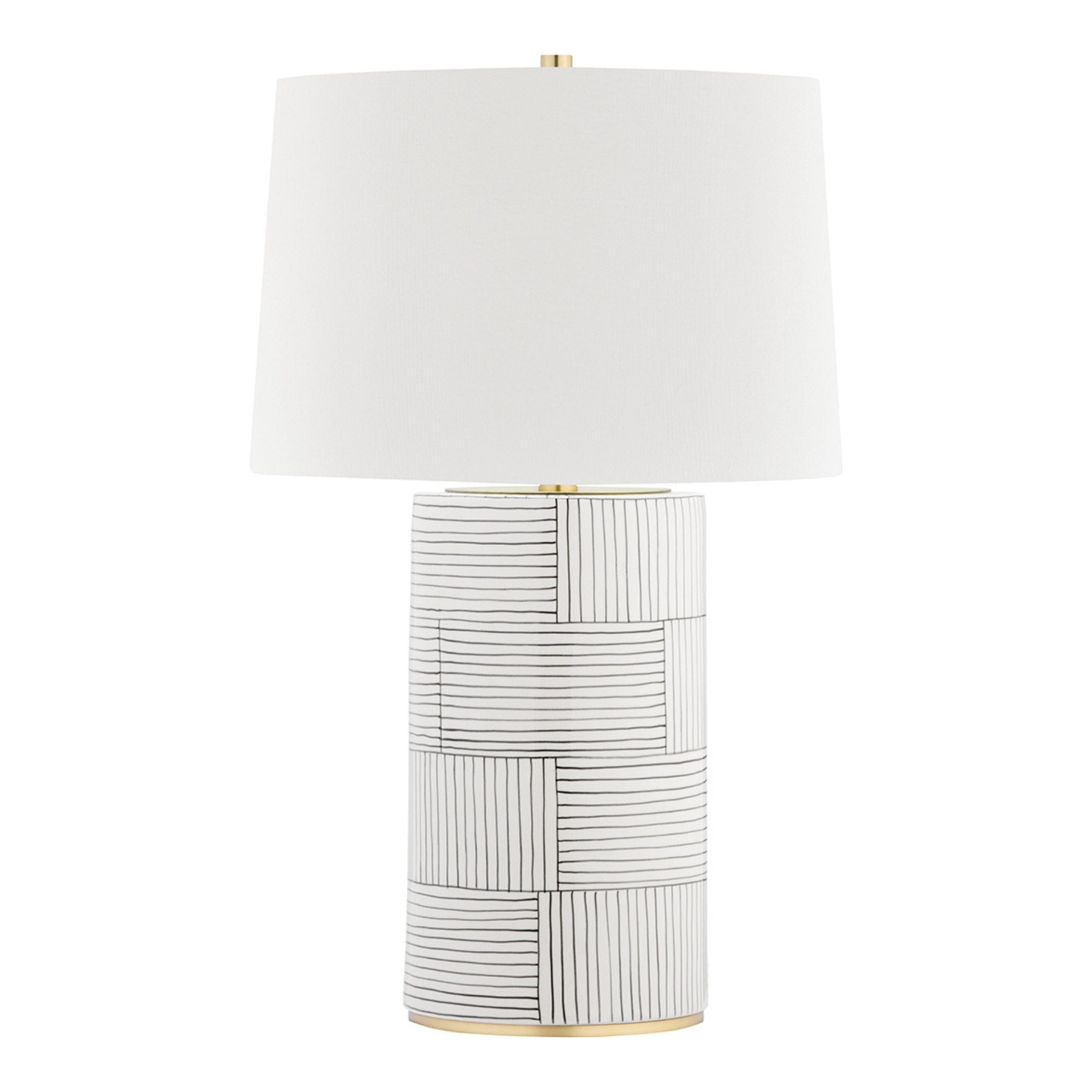 Borneo 26" Table Lamp, Aged Brass/Stripe Combo Finish