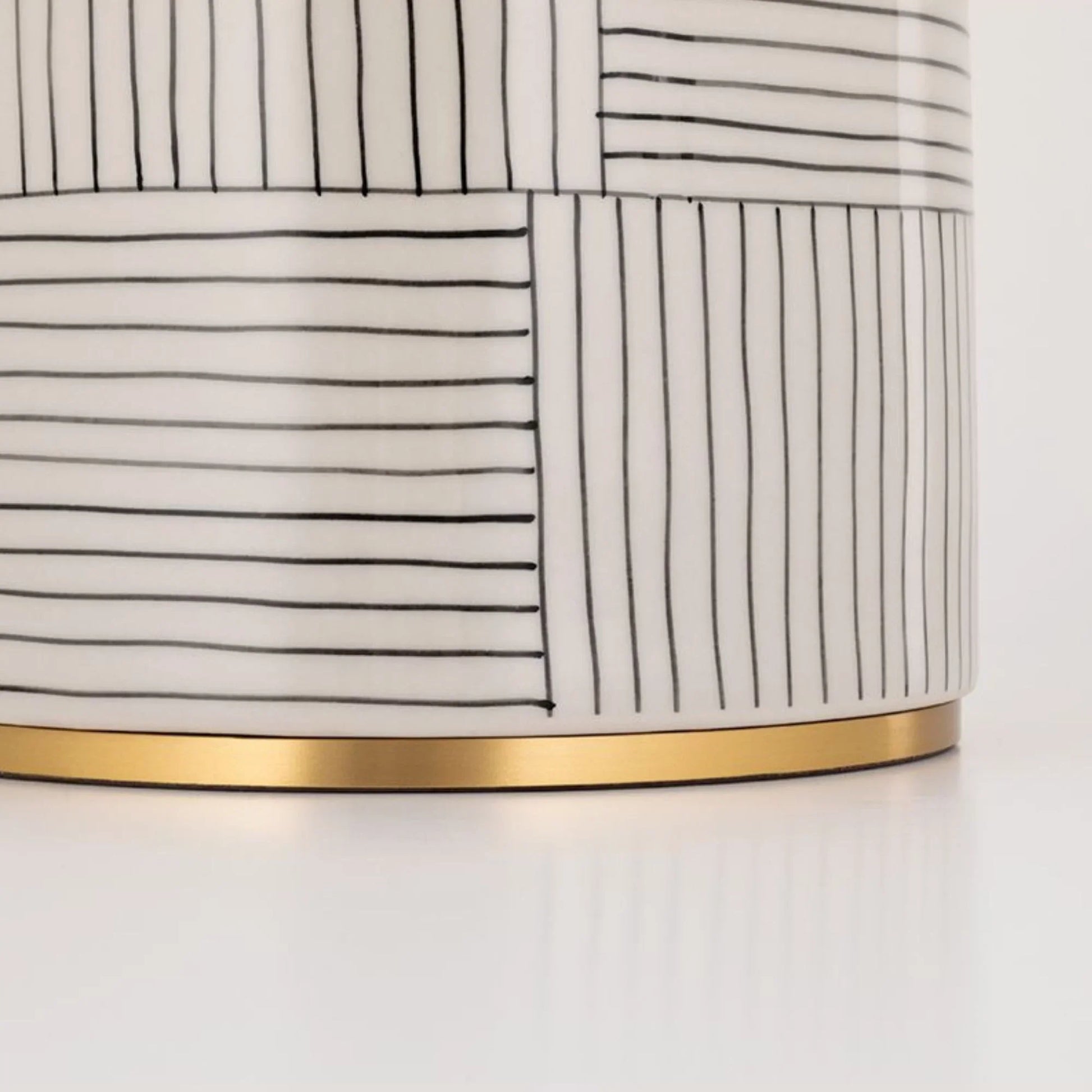 Hudson Valley Lighting - Borneo 26" Table Lamp, Aged Brass/Stripe Combo Finish | Bees Lighting