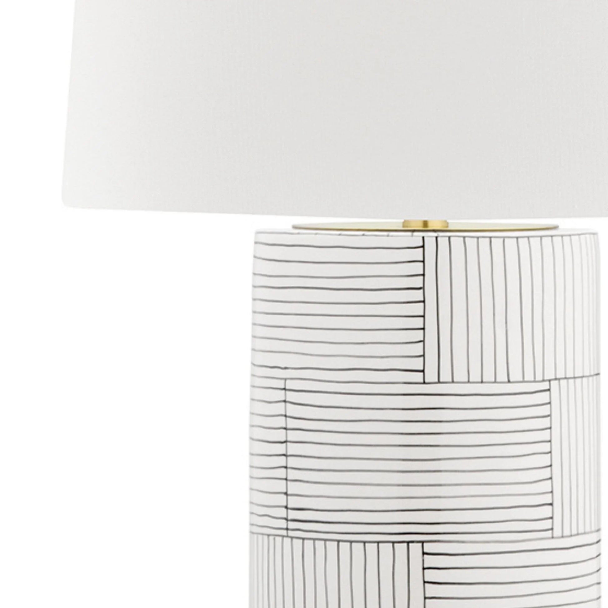 Hudson Valley Lighting - Borneo 26" Table Lamp, Aged Brass/Stripe Combo Finish | Bees Lighting