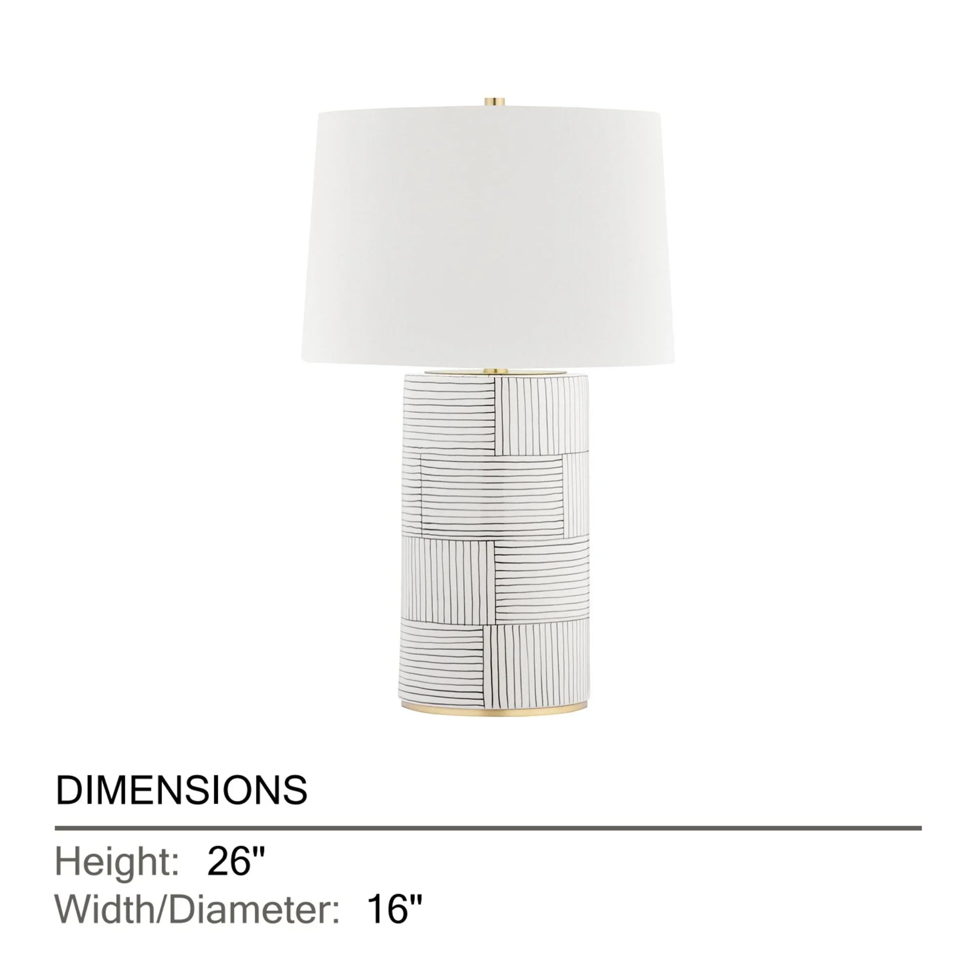 Hudson Valley Lighting - Borneo 26" Table Lamp, Aged Brass/Stripe Combo Finish | Bees Lighting