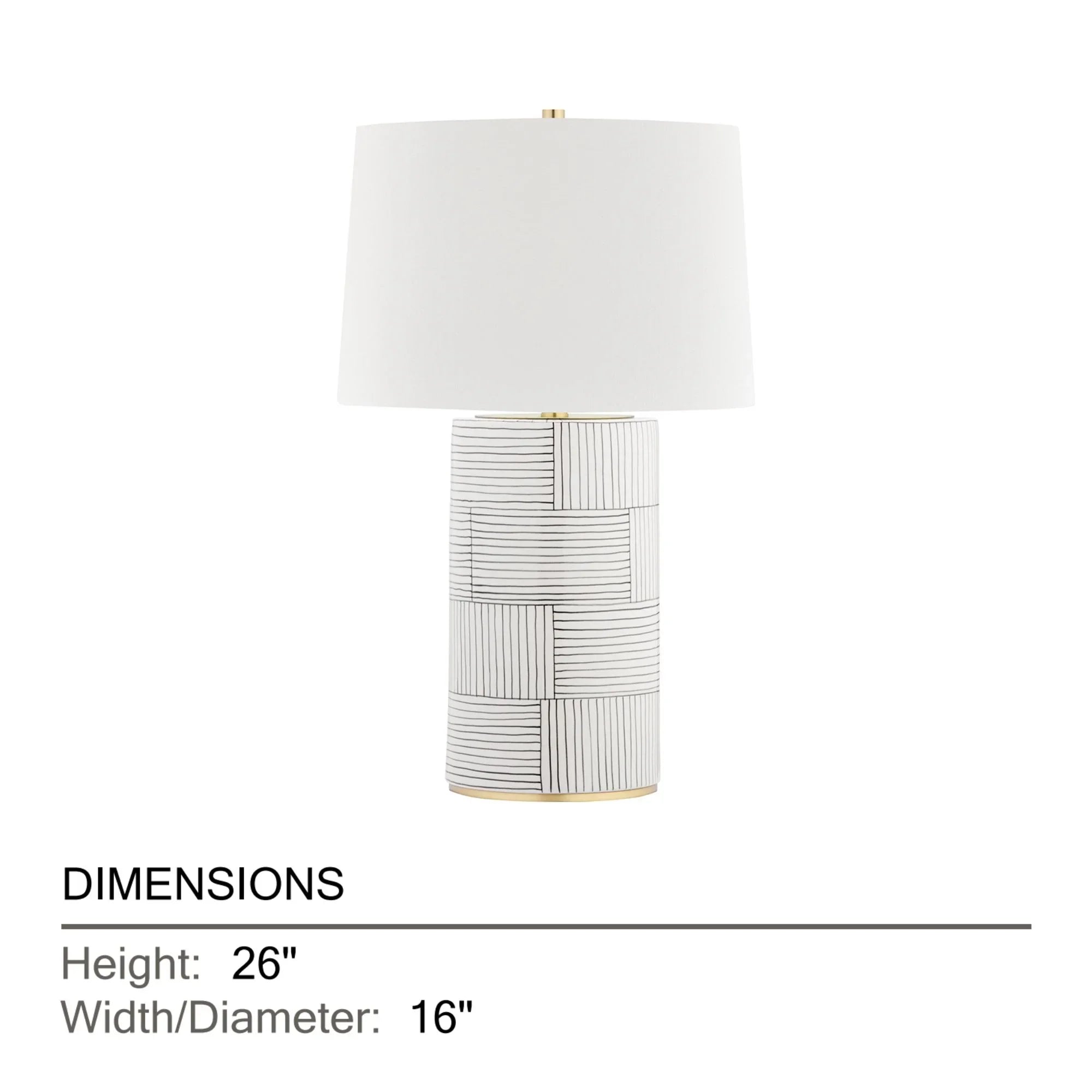 Hudson Valley Lighting - Borneo 26" Table Lamp, Aged Brass/Stripe Combo Finish | Bees Lighting