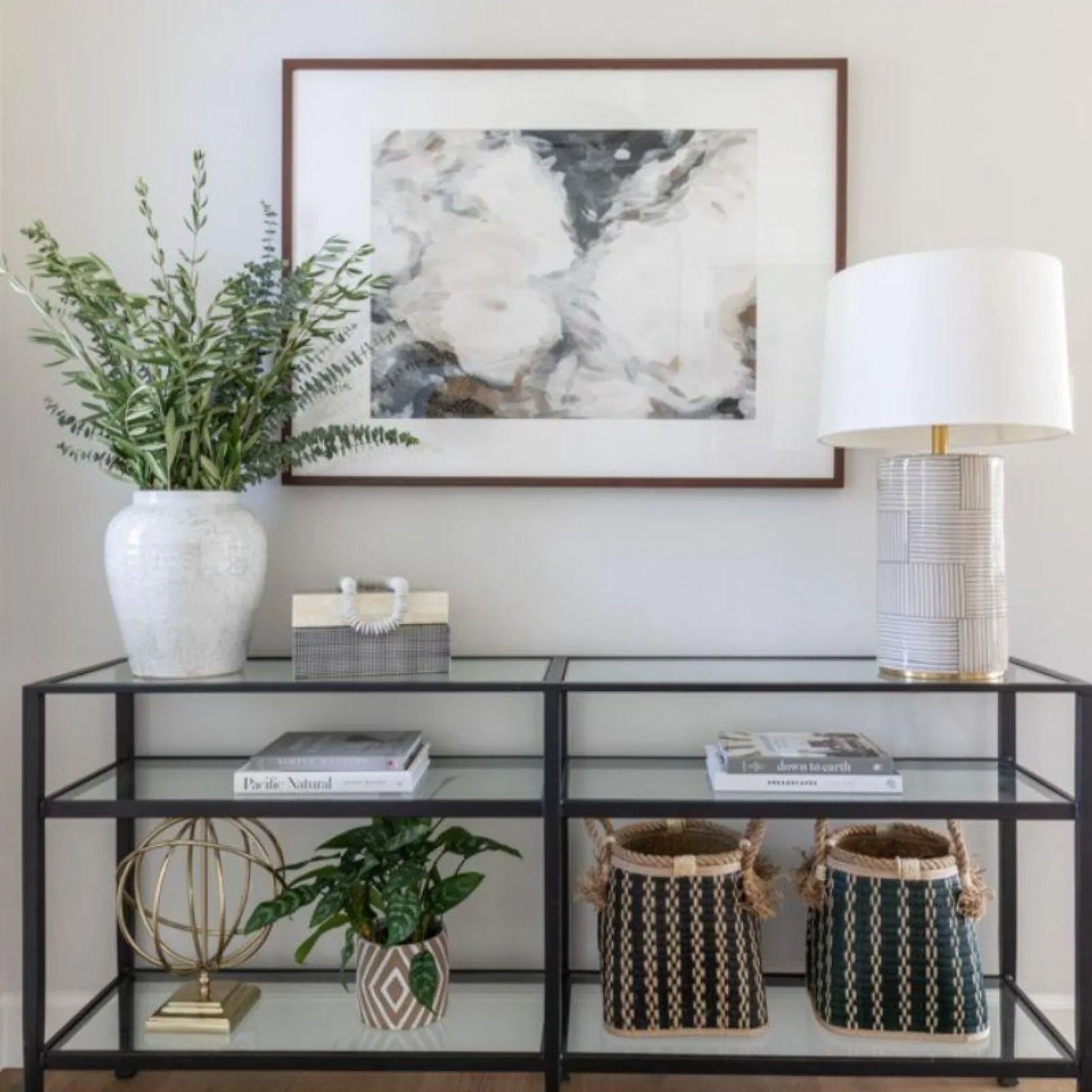 Hudson Valley Lighting - Borneo 26" Table Lamp, Aged Brass/Stripe Combo Finish | Bees Lighting