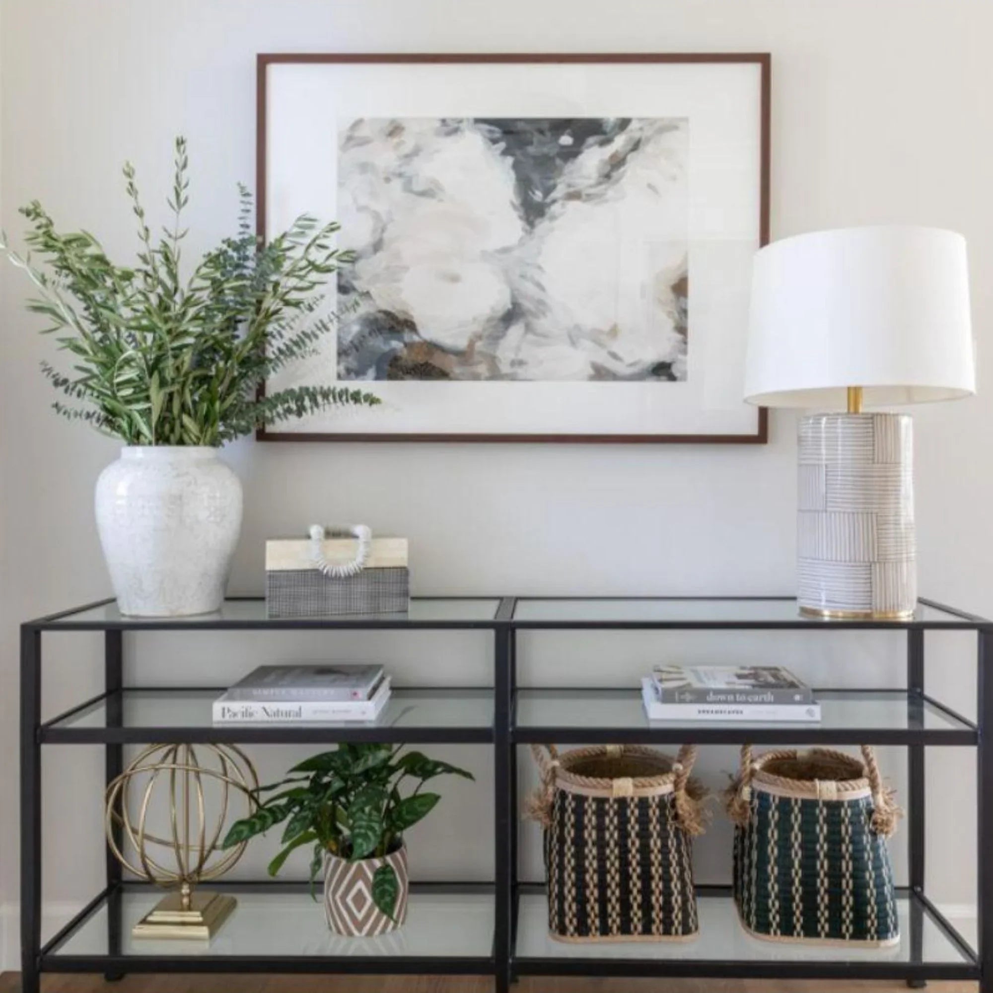 Hudson Valley Lighting - Borneo 26" Table Lamp, Aged Brass/Stripe Combo Finish | Bees Lighting