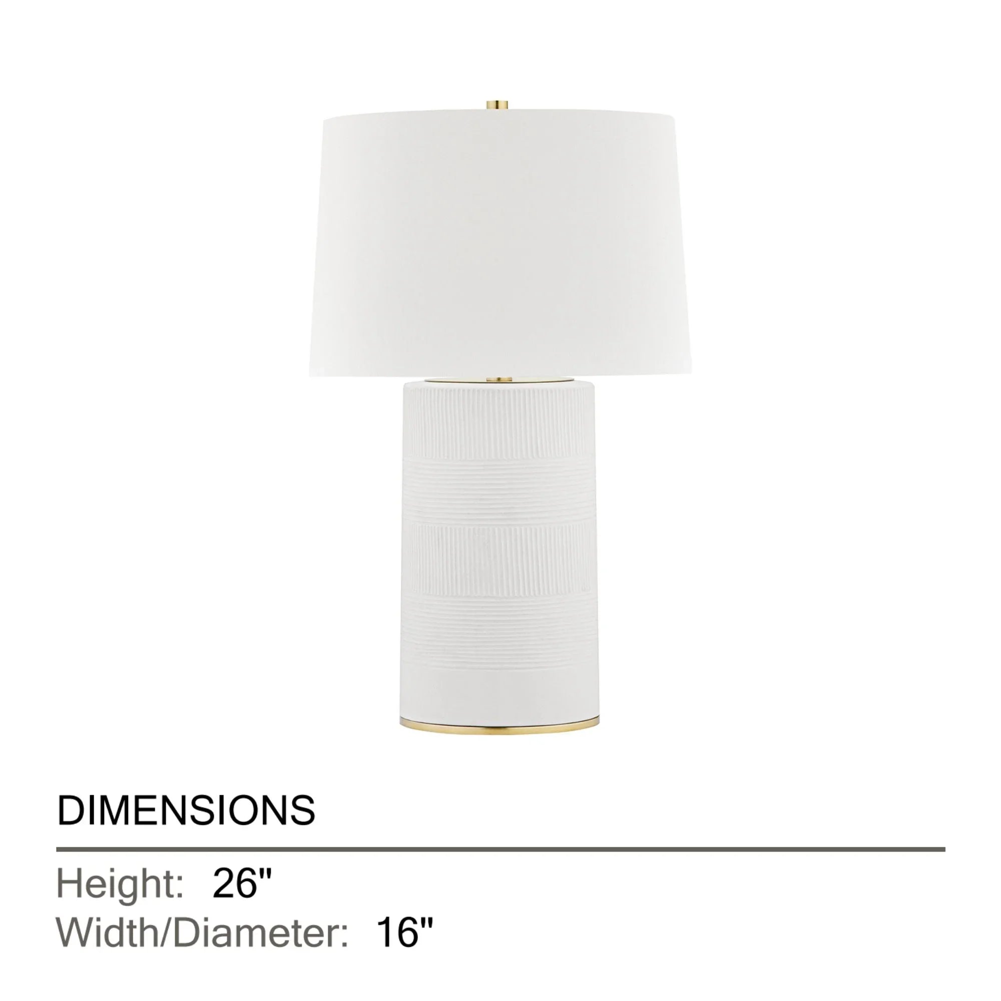 Hudson Valley Lighting - Borneo 26" Table Lamp, Aged Brass/Soft Off White Finish | Bees Lighting