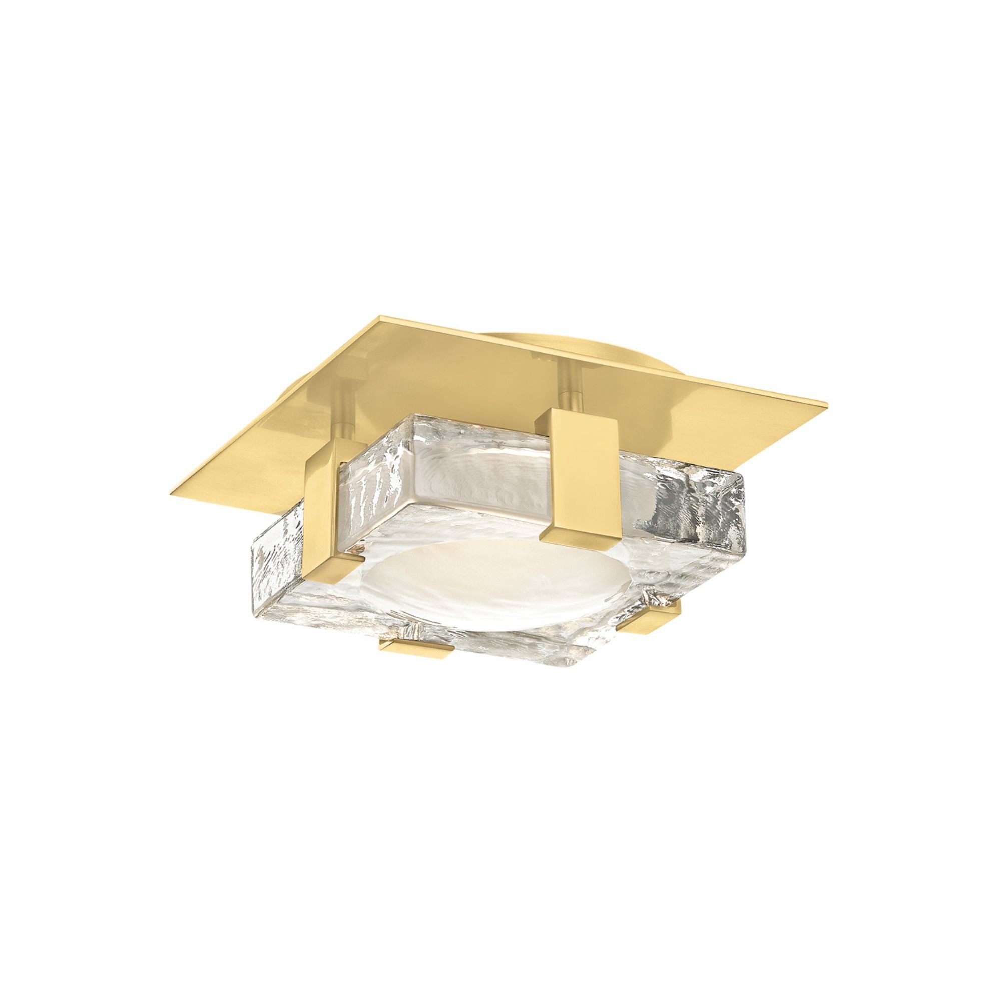 Bourne 8 in. LED Semi-flush Mount Light Brass finish