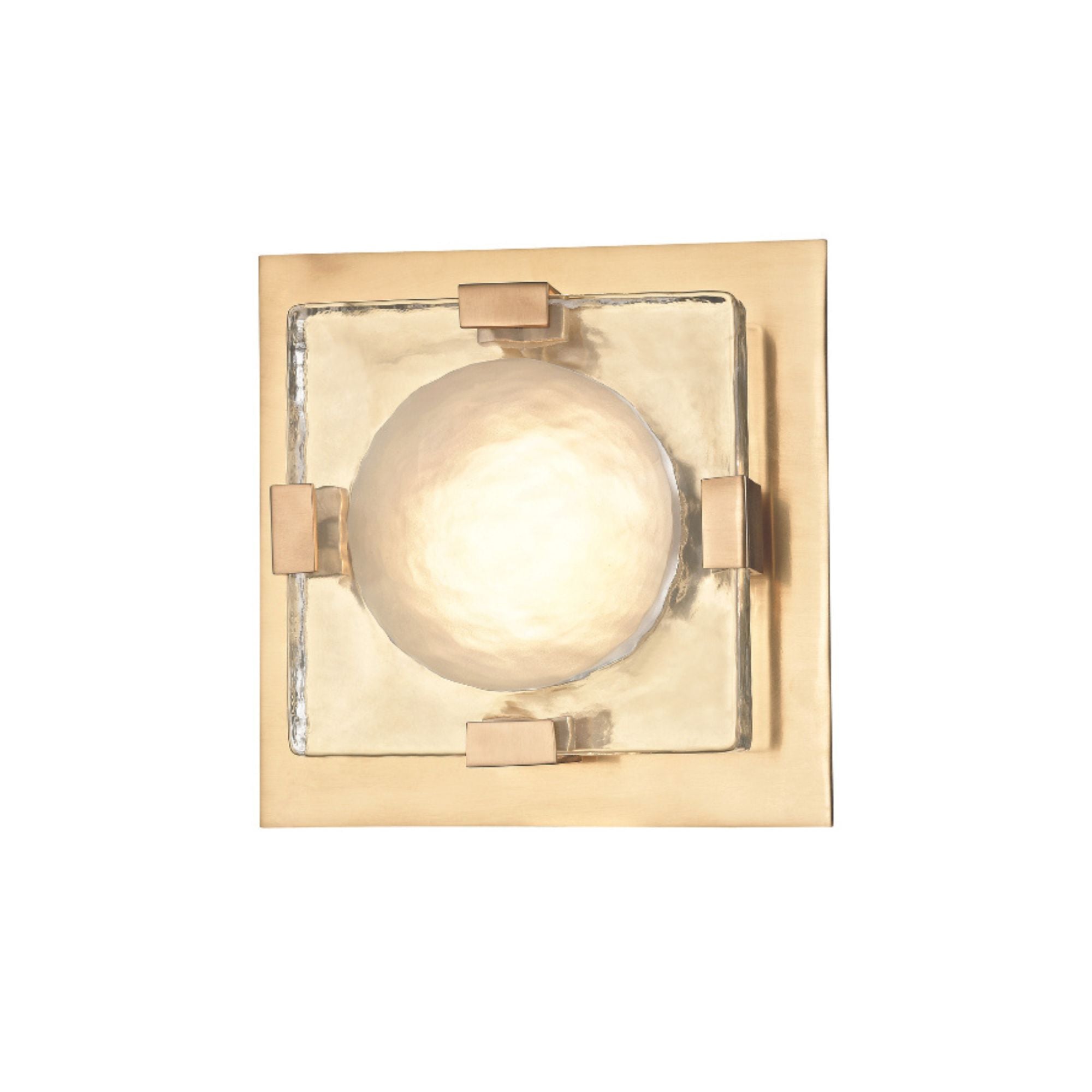 Bourne 8 in. LED Semi-flush Mount Light Brass finish