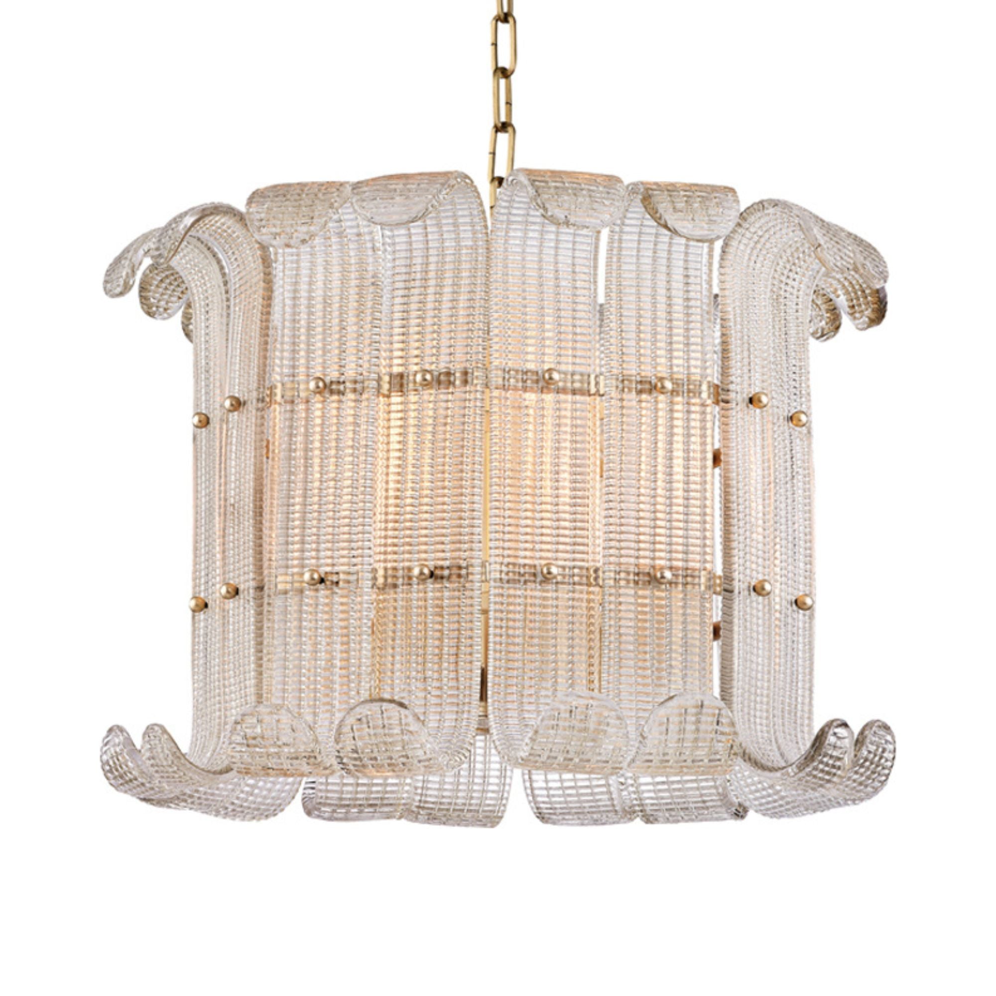 Brasher 23" 8-Light Chandelier, Aged Brass Finish