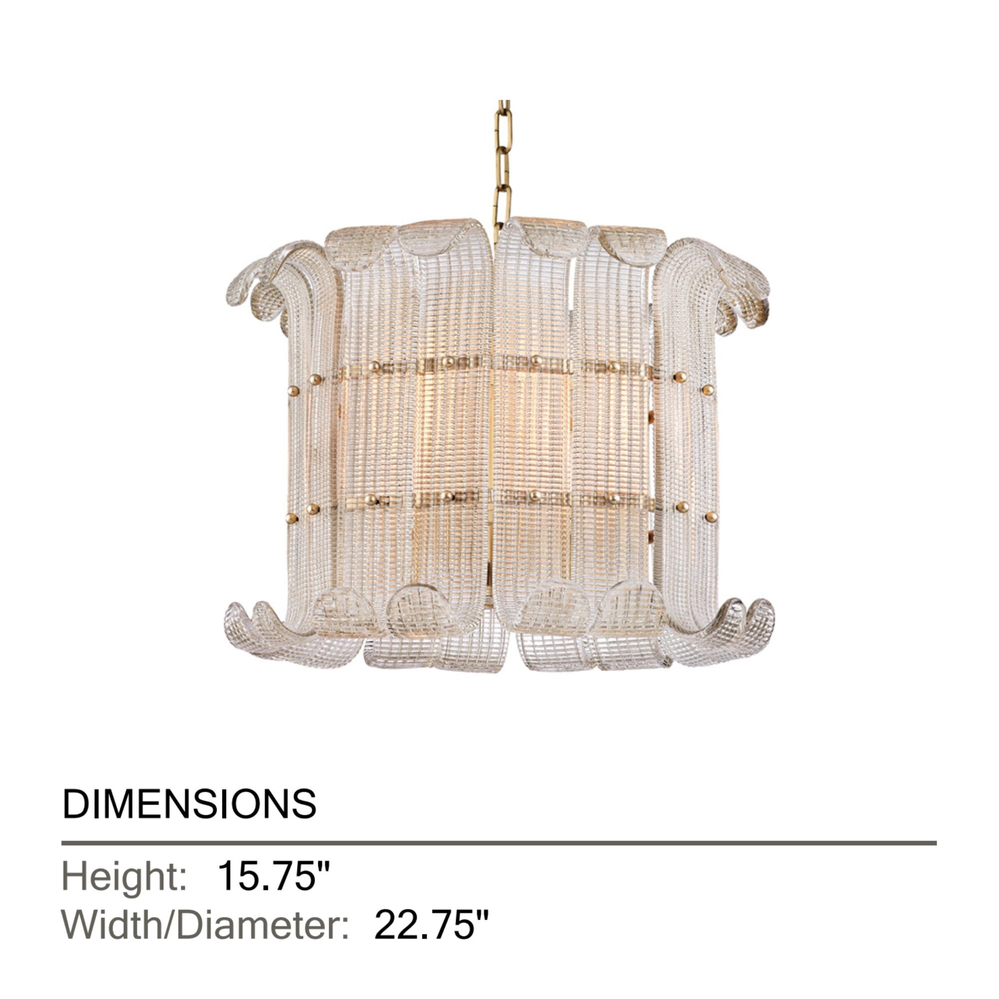 Brasher 23" 8-Light Chandelier, Aged Brass Finish